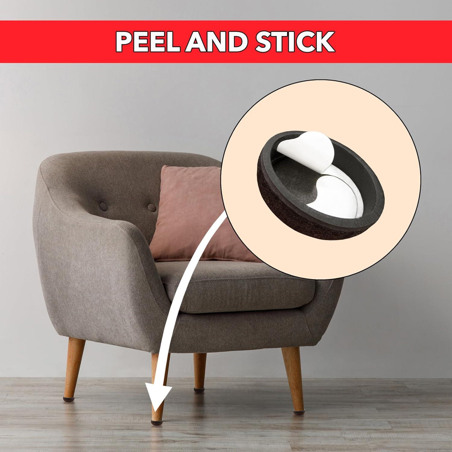 Deslizadores Redondos de Fieltro Autoadhesivos Super Sliders 4 Pzas