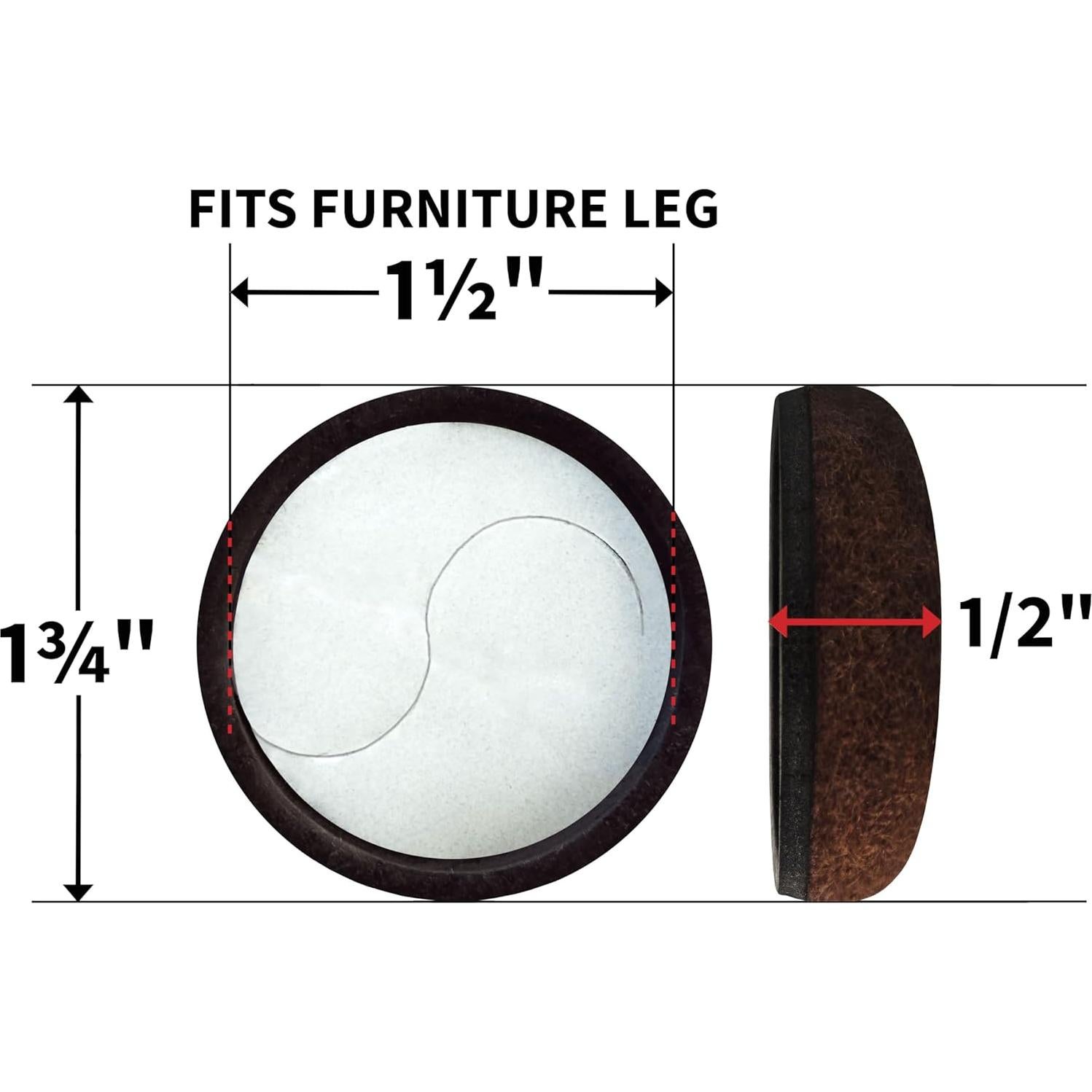 Deslizadores Redondos de Fieltro Autoadhesivos Super Sliders 4 Pzas