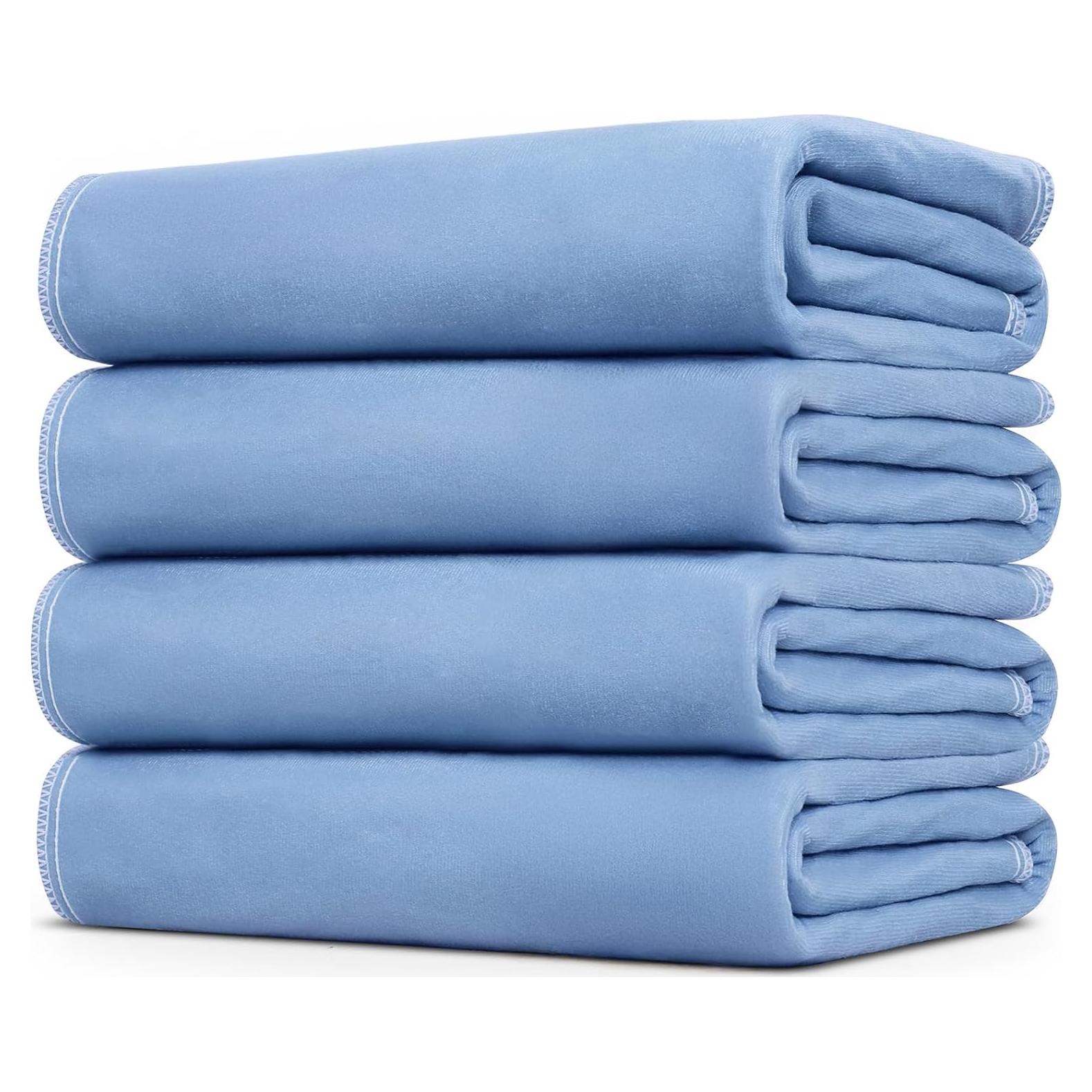 Paquete de 4 almohadillas lavables BHVESLL 91x97 cm para incontinencia