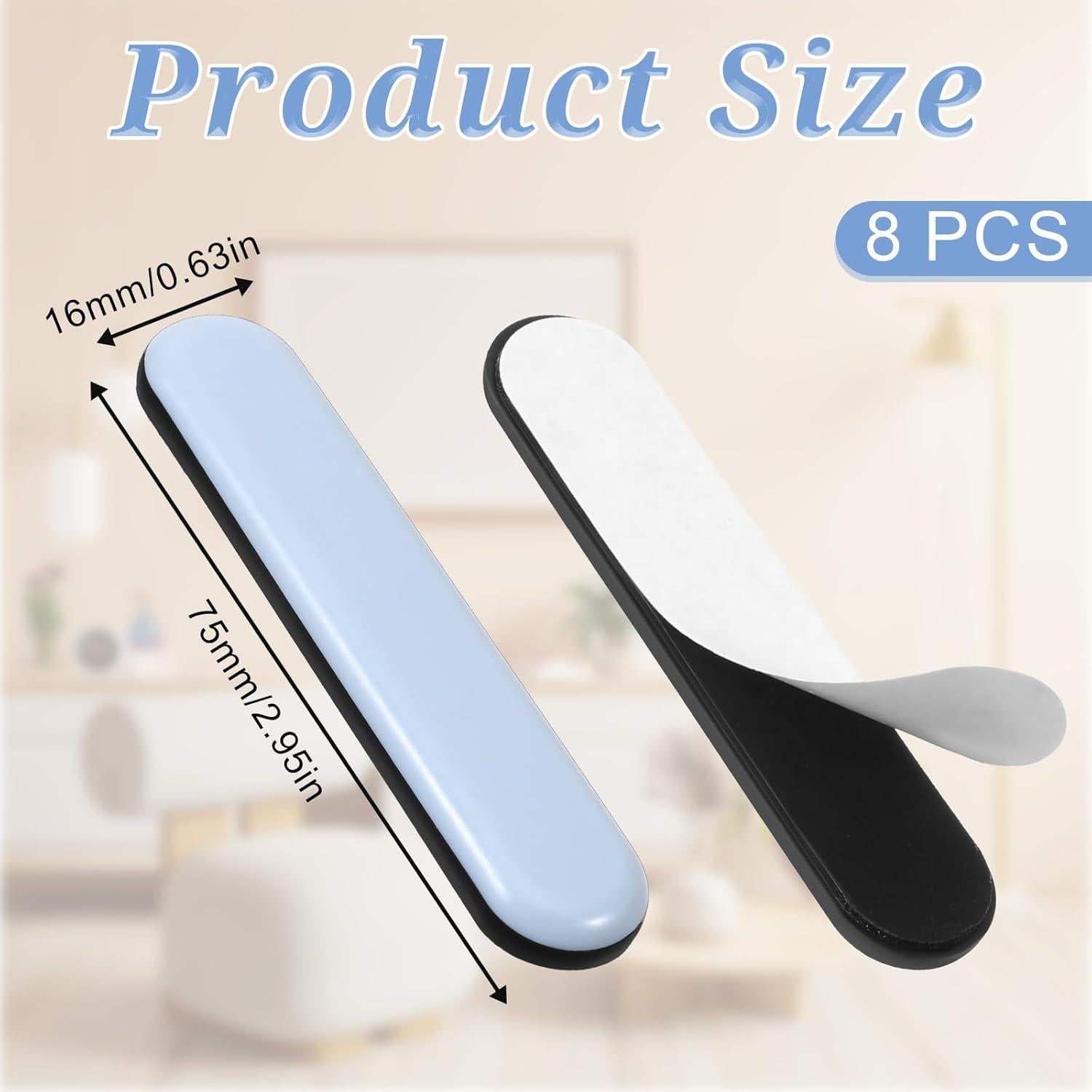 8 Deslizadores de Muebles Autoadhesivos PTFE 75x15mm