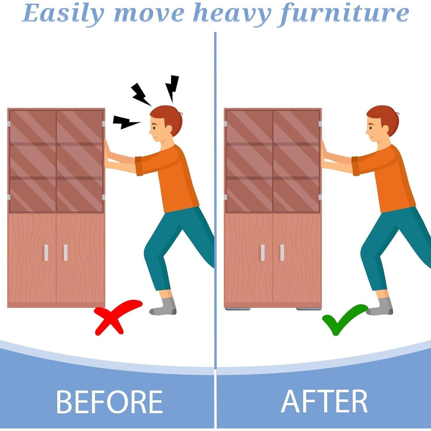 8 Deslizadores de Muebles Autoadhesivos PTFE 75x15mm