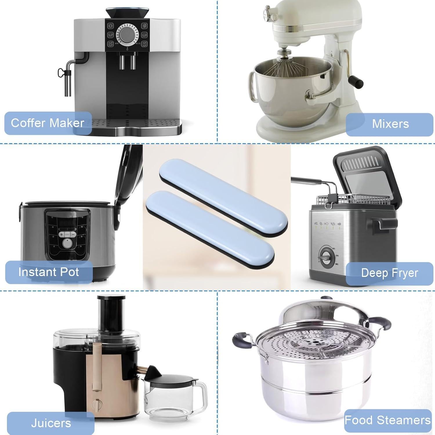 8 Deslizadores de Muebles Autoadhesivos PTFE 75x15mm