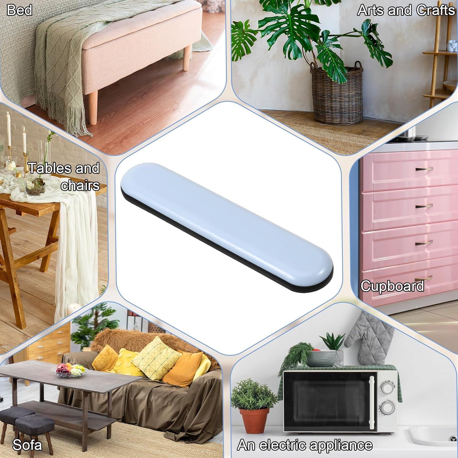 8 Deslizadores de Muebles Autoadhesivos PTFE 75x15mm