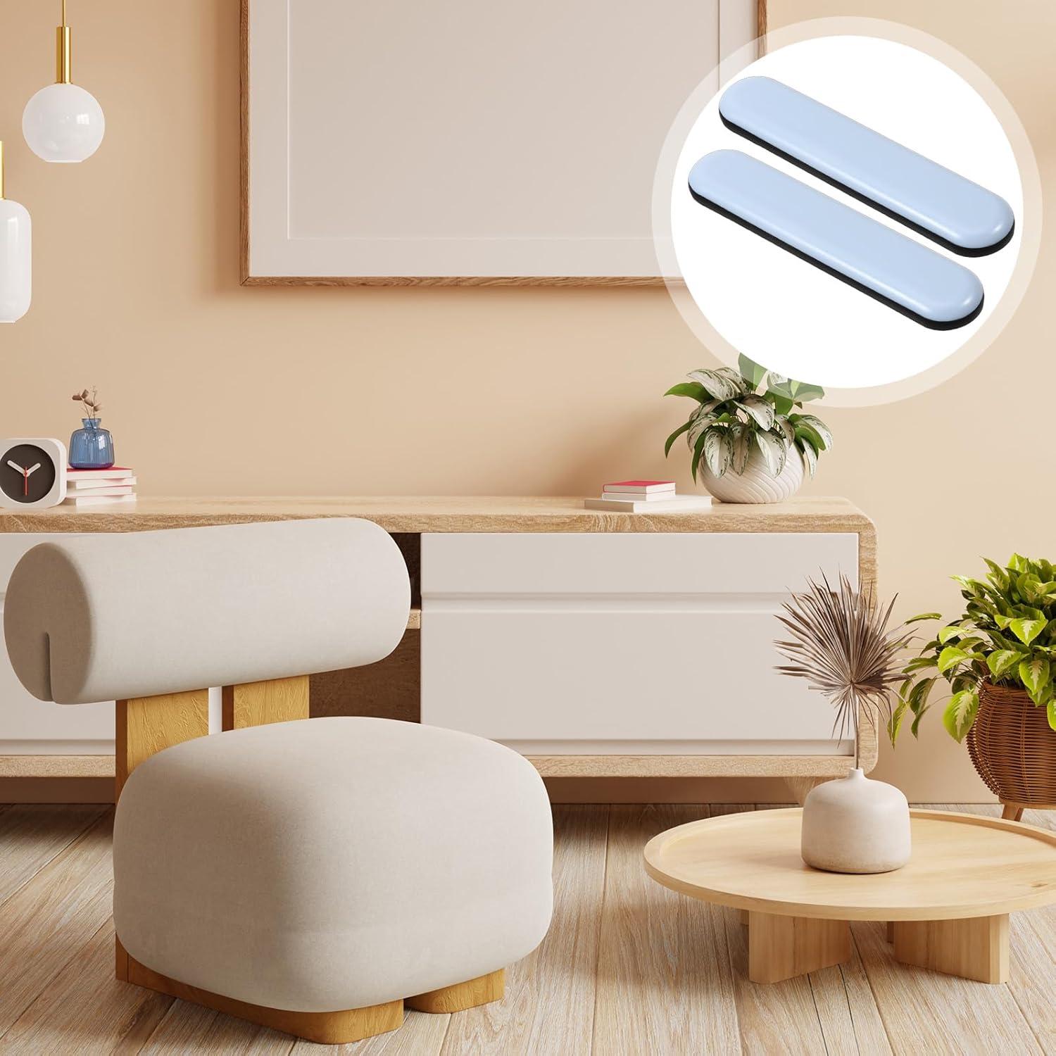 8 Deslizadores de Muebles Autoadhesivos PTFE 75x15mm