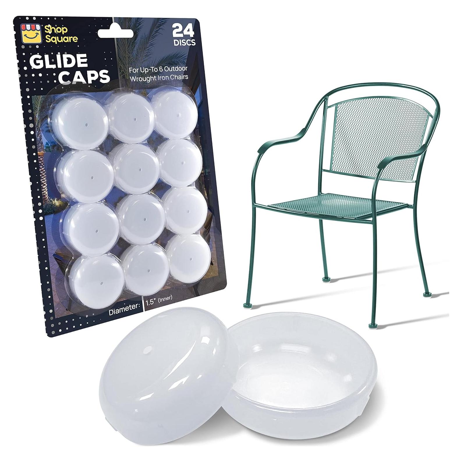 Tapas de patas de muebles de patio Shop Square 24 unidades blancas