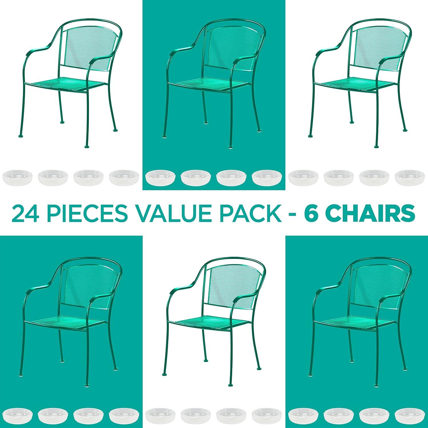 Tapas de patas de muebles de patio Shop Square 24 unidades blancas