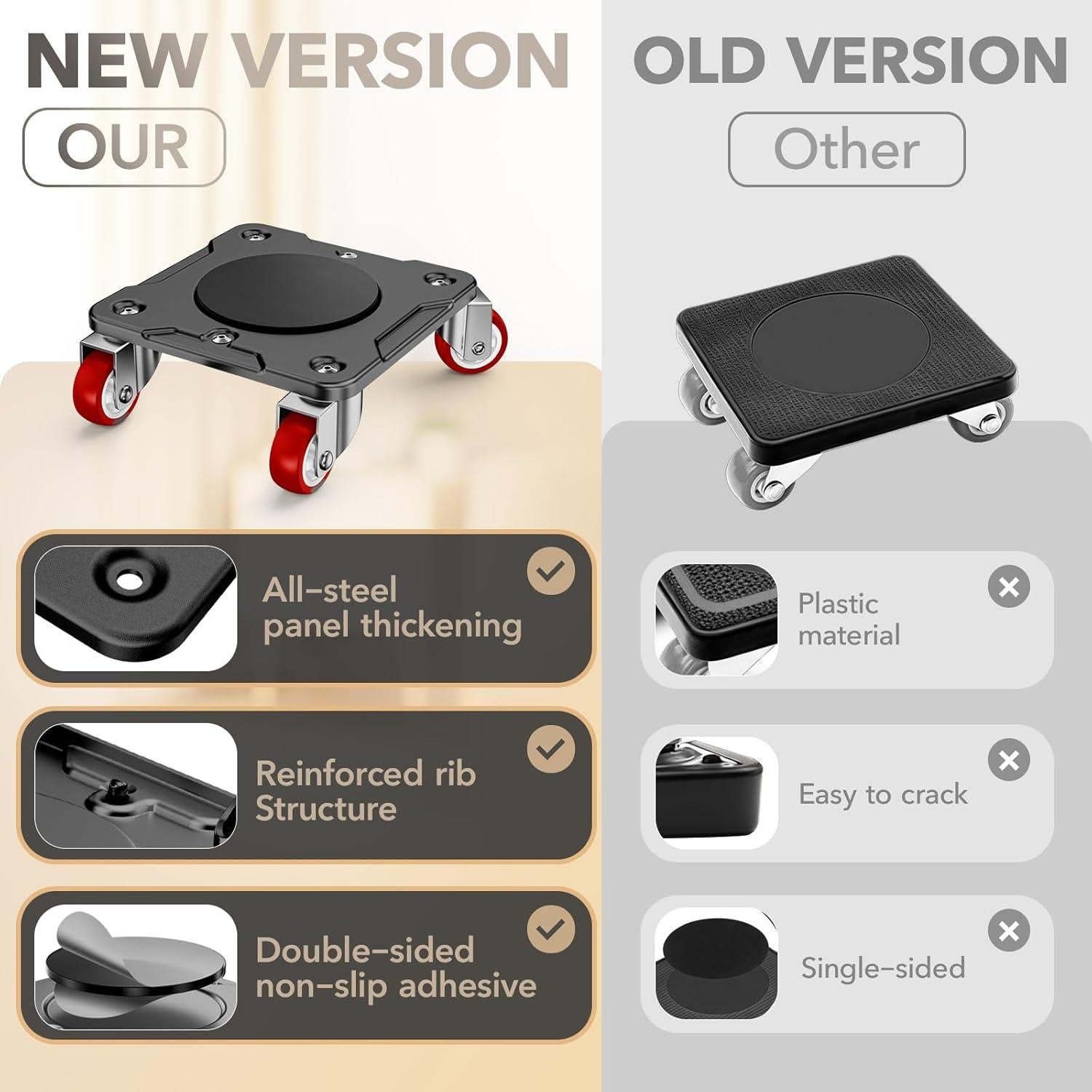 Carretilla de Muebles WOUOW con Elevador y Ruedas 499 kg