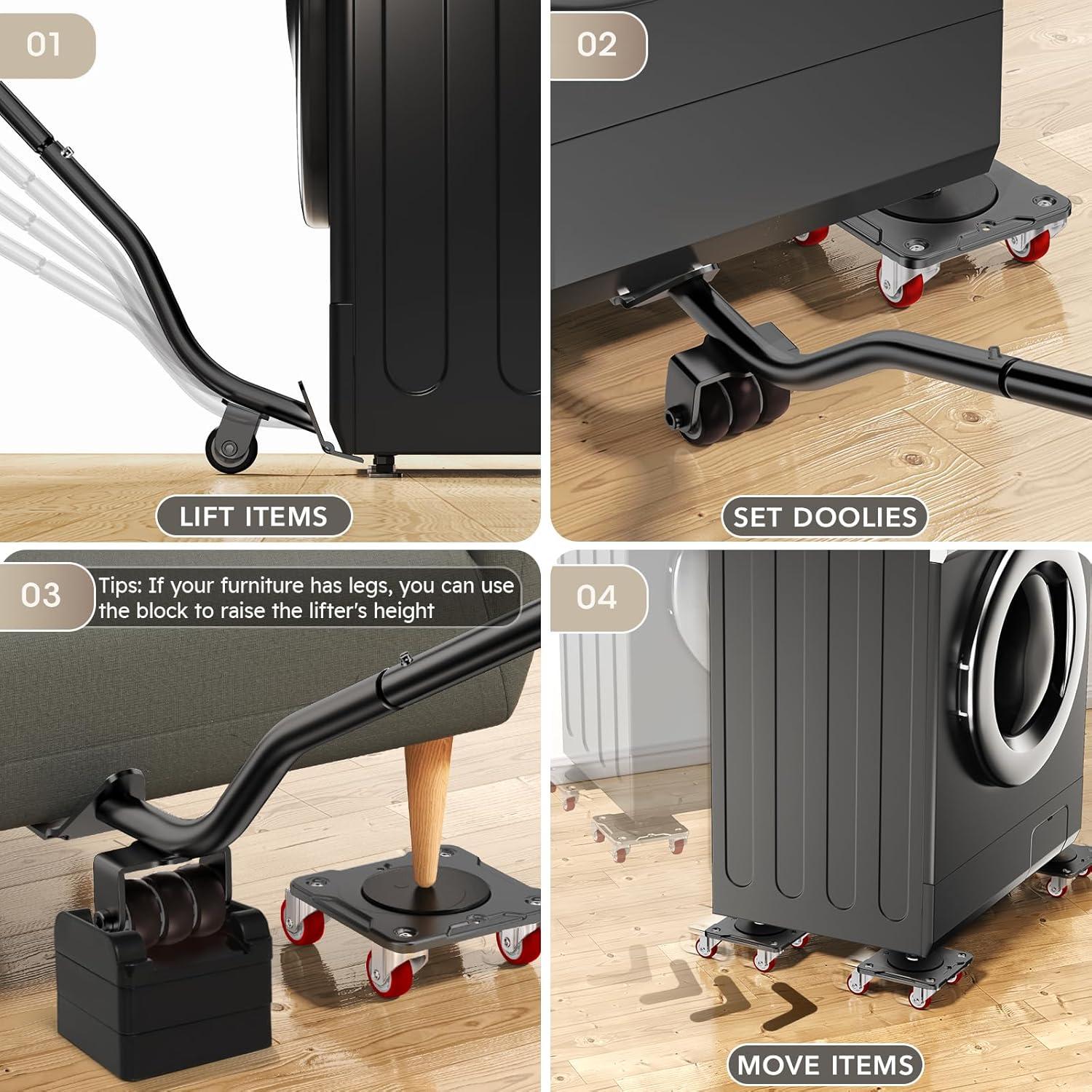 Carretilla de Muebles WOUOW con Elevador y Ruedas 499 kg