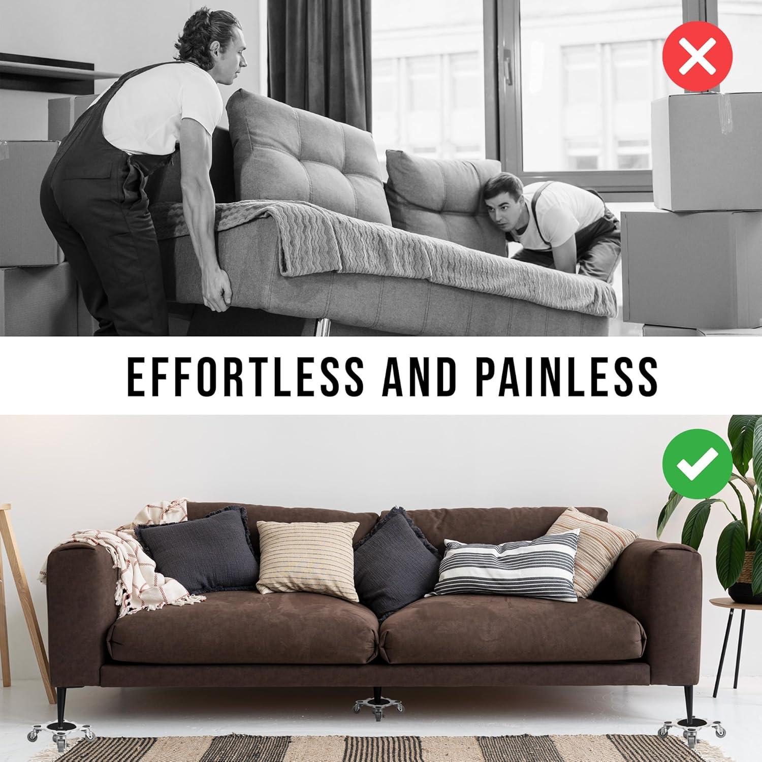 Juego de Carretillas para Muebles Talime - Capacidad 2721 kg