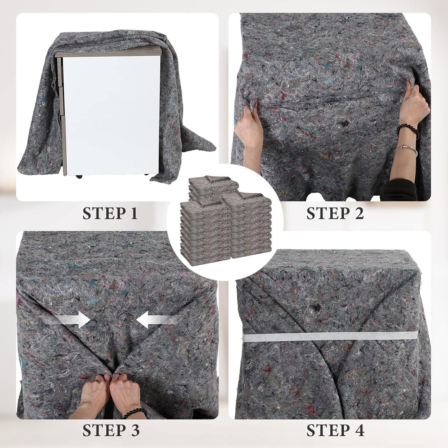 Mantas de Mudanza Oudain 24 Piezas 99x180 cm Algodón Alta Resistencia