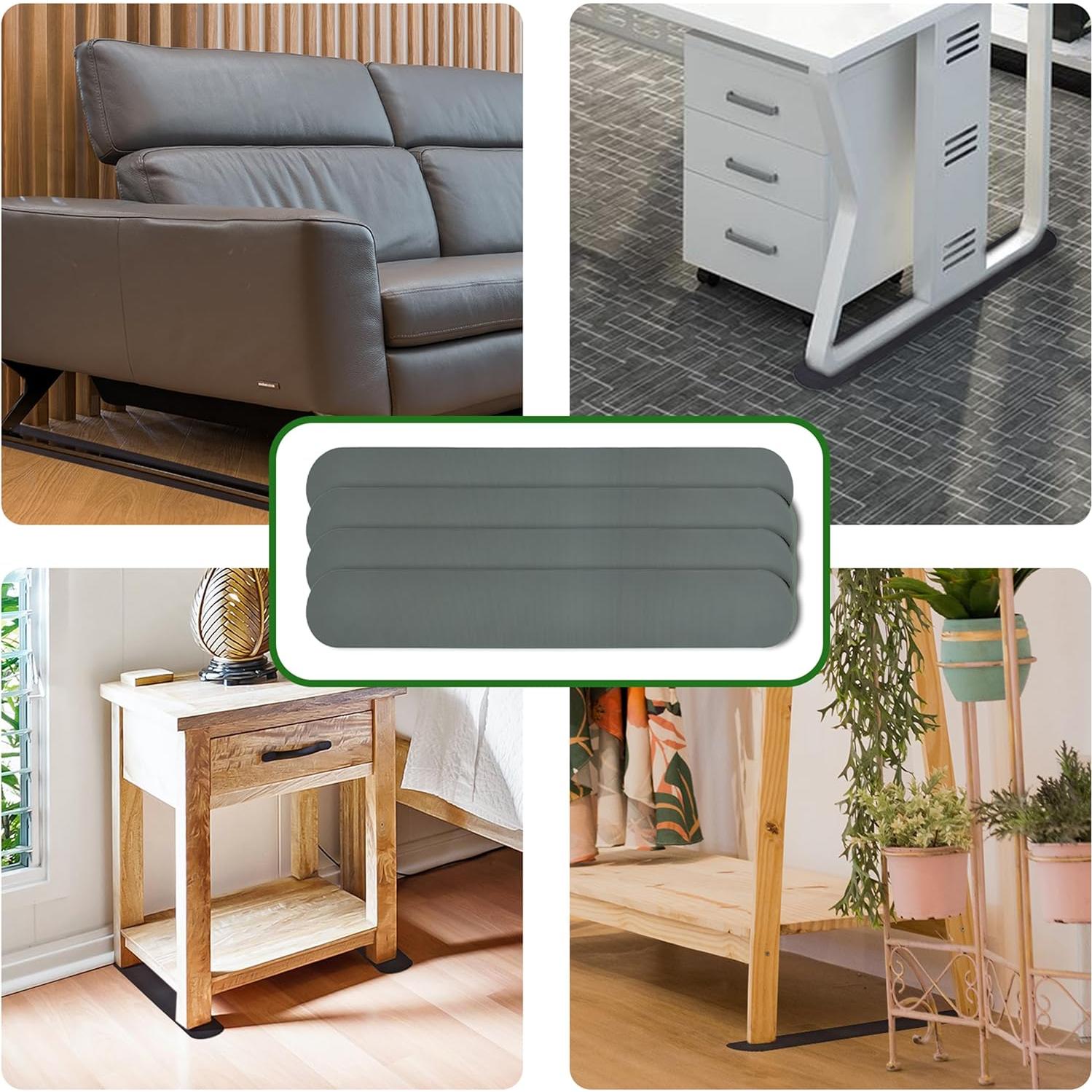 Almohadillas Antideslizantes Niteguy 4 Piezas 77.85x10.16cm Gris