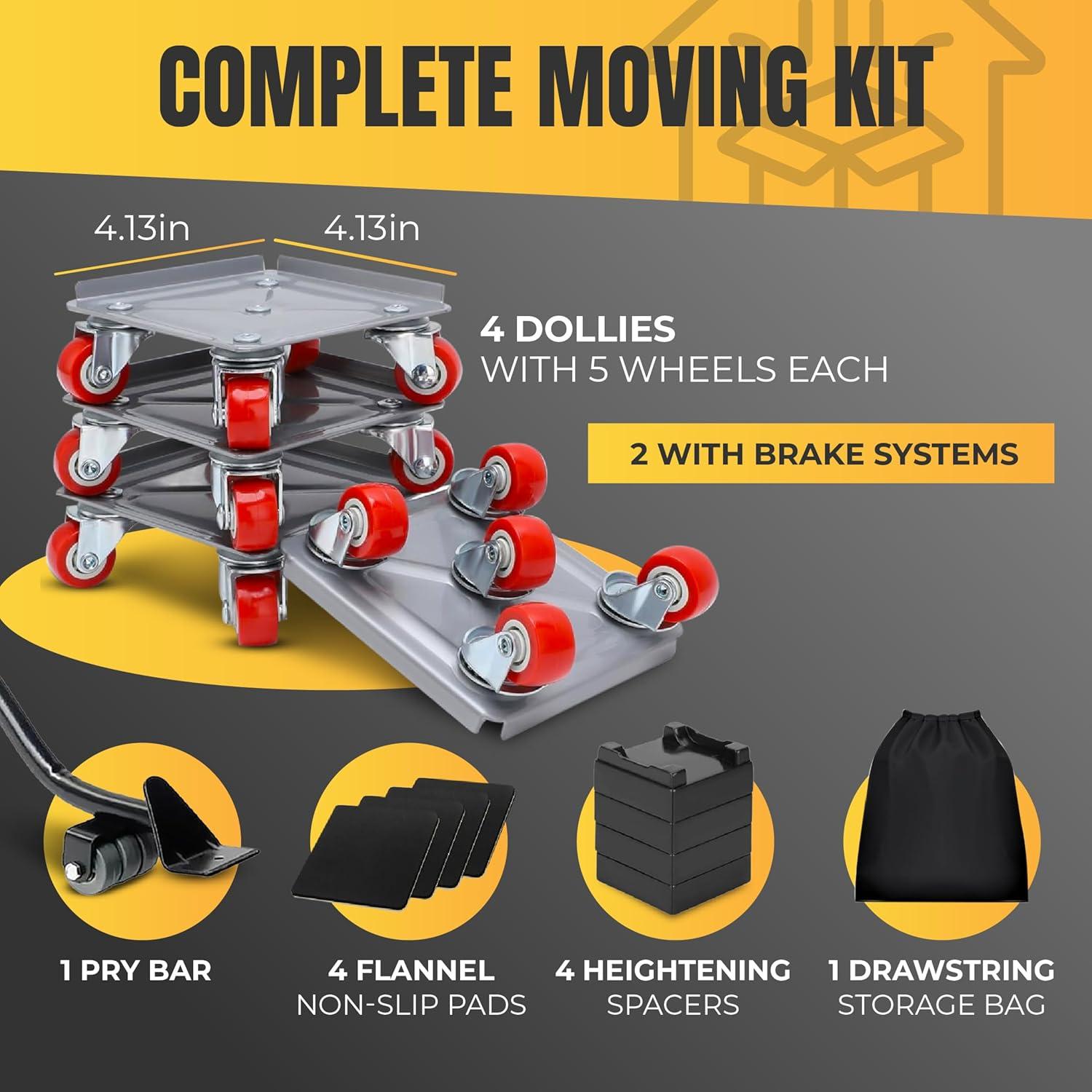 Juego de Dolly Marlimoon con 5 Ruedas y Elevador 750 kg