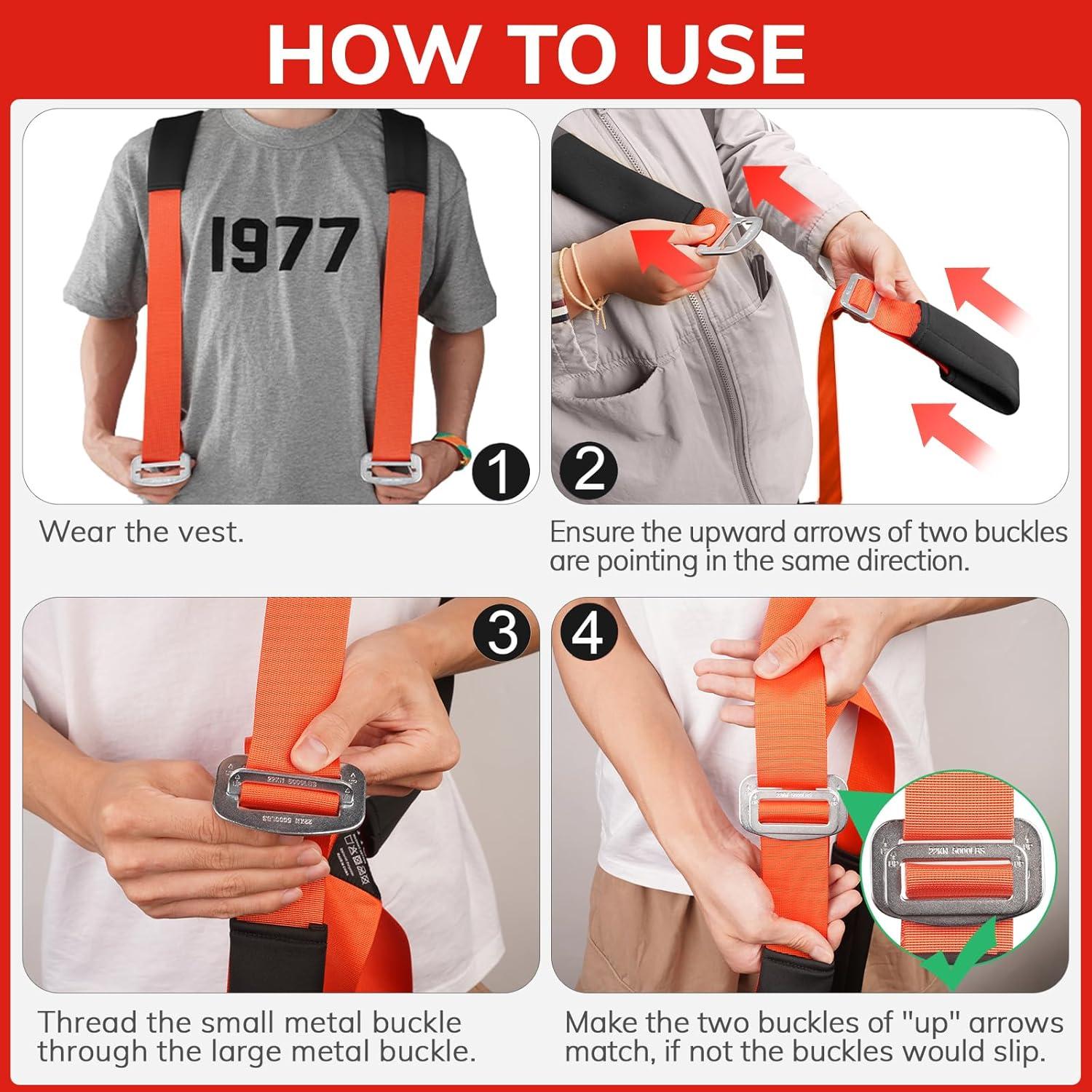 Correas de Movimiento Ytonet para Mover Muebles 3.05m Naranja