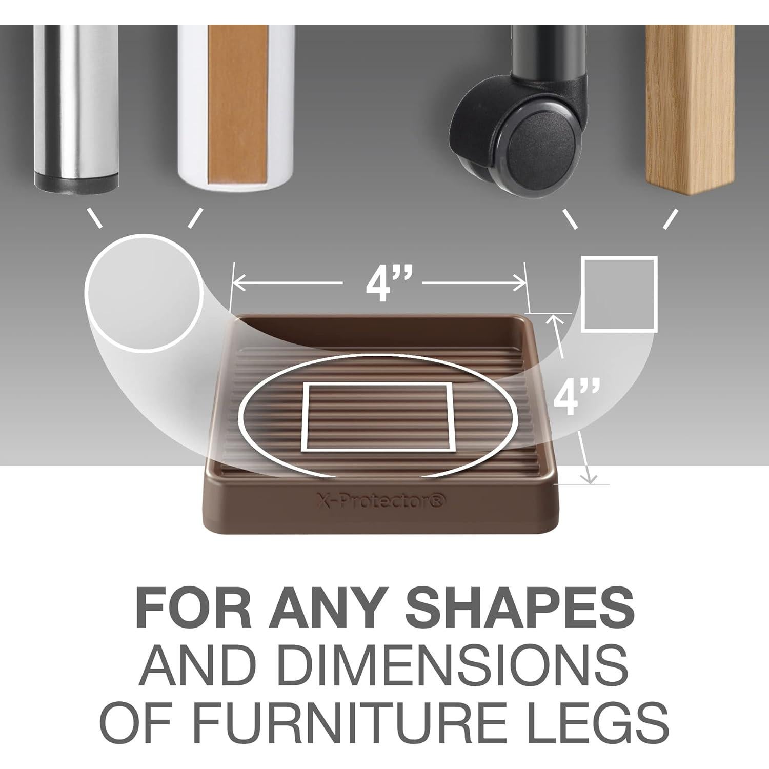 Almohadillas Antideslizantes X-PROTECTOR 4 pcs 10.16 cm Goma