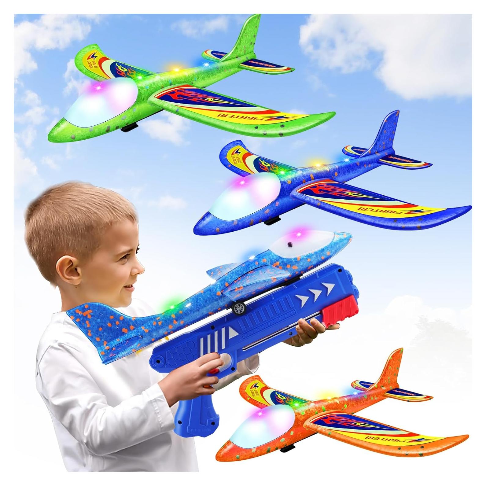 Lanzadores de Aviones de Espuma Wesfuner 3 Pack - Juguete Volador