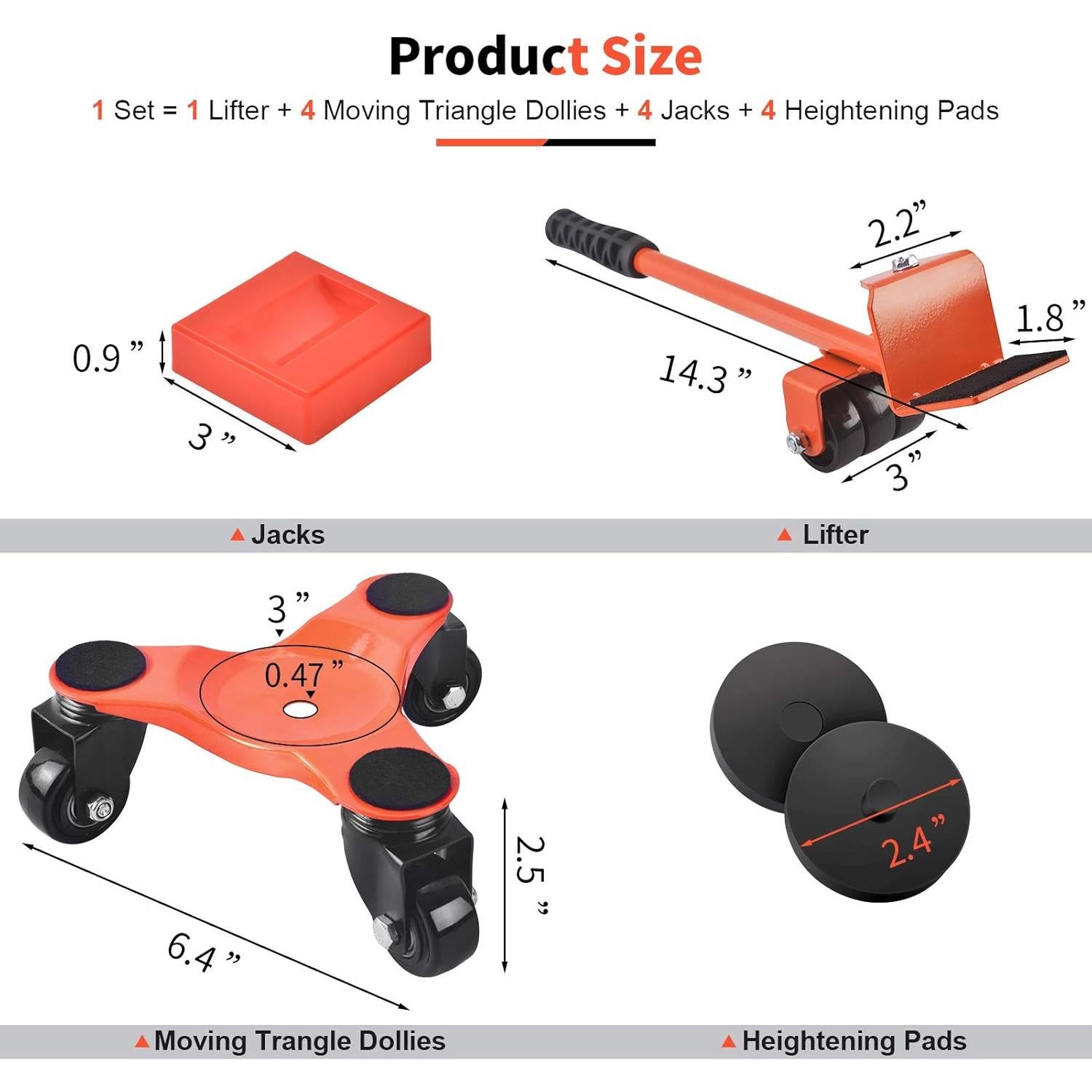 Carro de Mudanza Ronlap con Ruedas de 15cm y Elevador