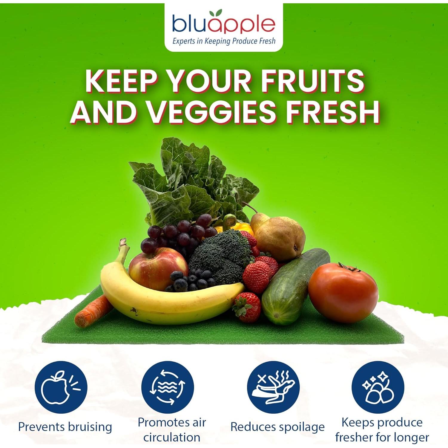 Forros para Refrigerador Bluapple FreshMats - Juego de 4 Piezas Verde