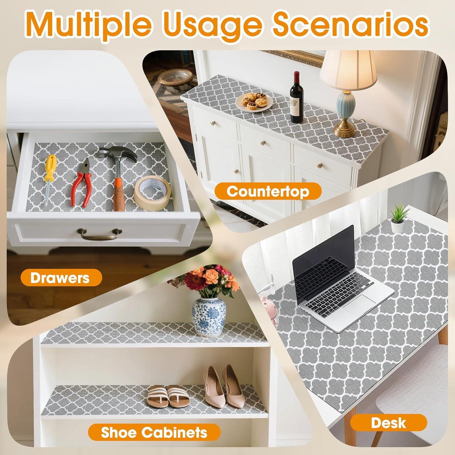 Forro de Estante Antideslizante Coavas 30.48x299.72cm Gris