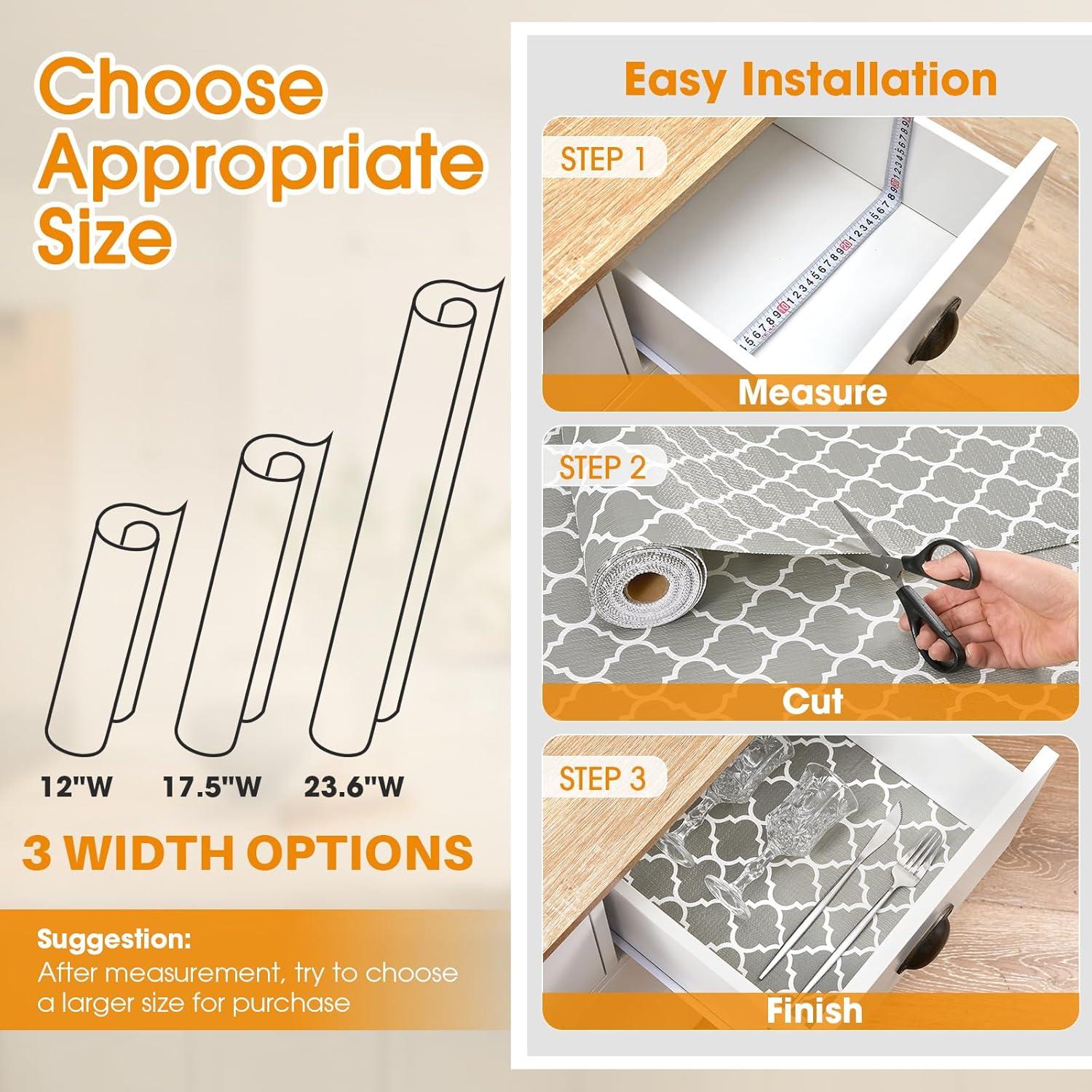 Forro de Estante Antideslizante Coavas 30.48x299.72cm Gris