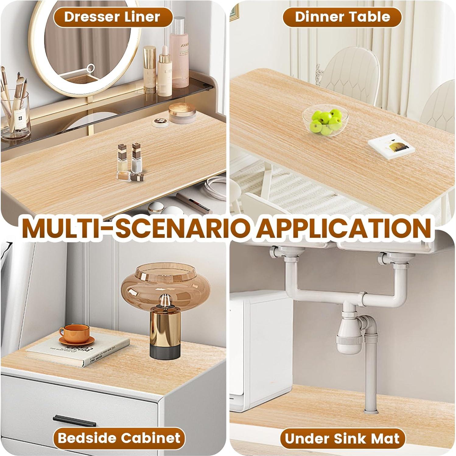 Forro de Estante Antideslizante TheBaDaz Beige 30.48x300 cm