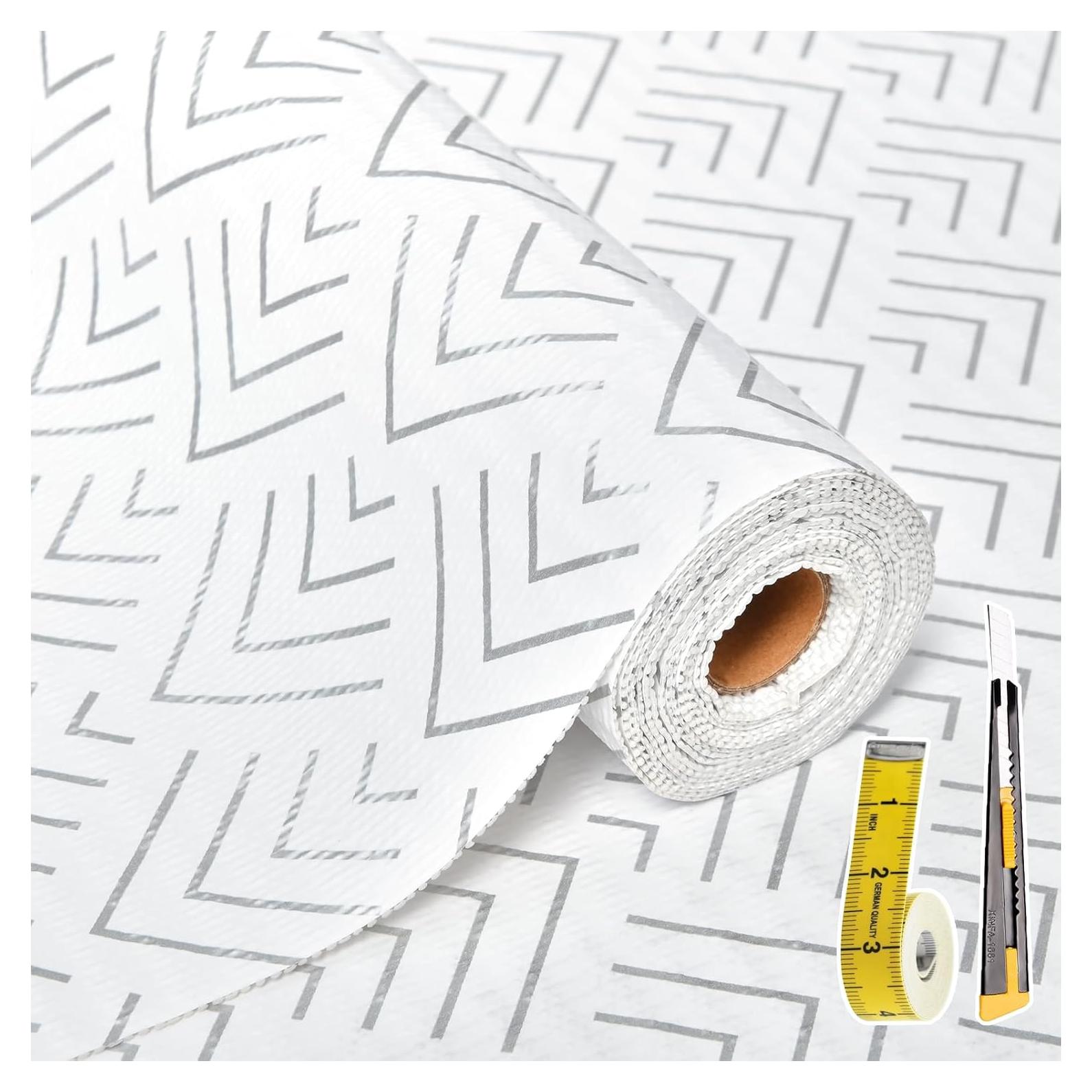 Forro de Estante Antideslizante Cismmy 30.5x300cm PVC Plateado