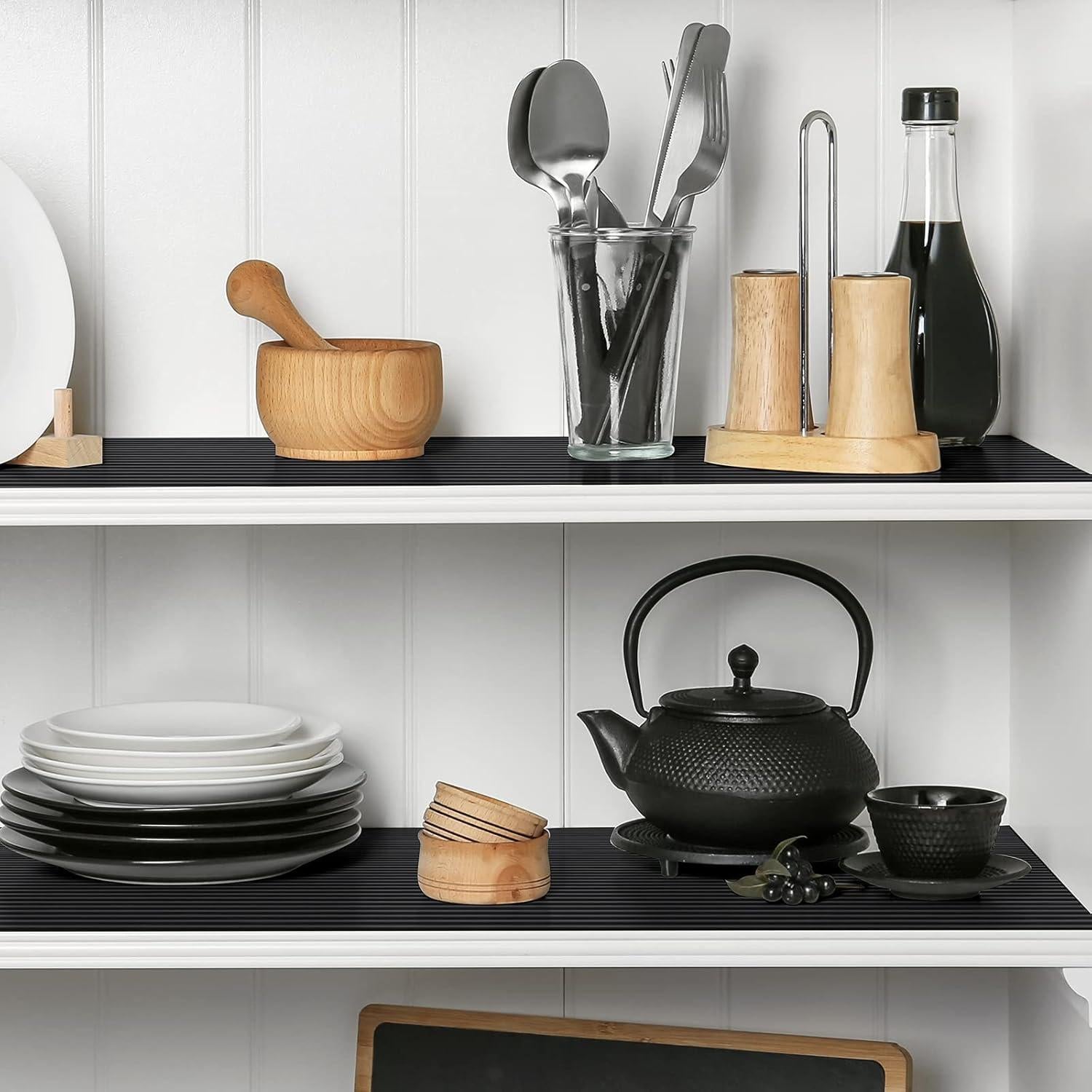 Forro de Estante Smartshelf 30x150 cm Negro EVA Antideslizante