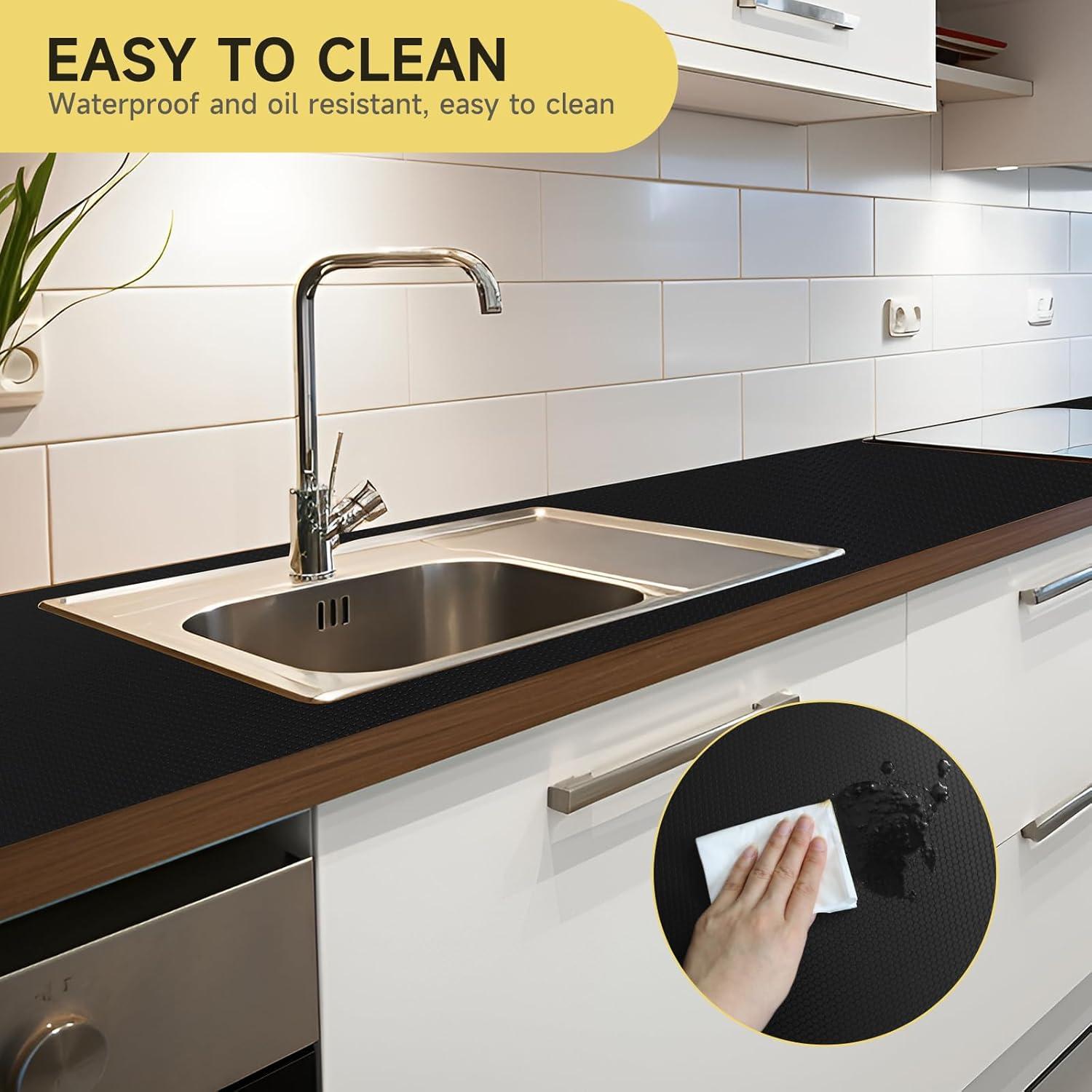 Forro Adhesivo para Estantes WochiTV 30x305 cm Negro EVA