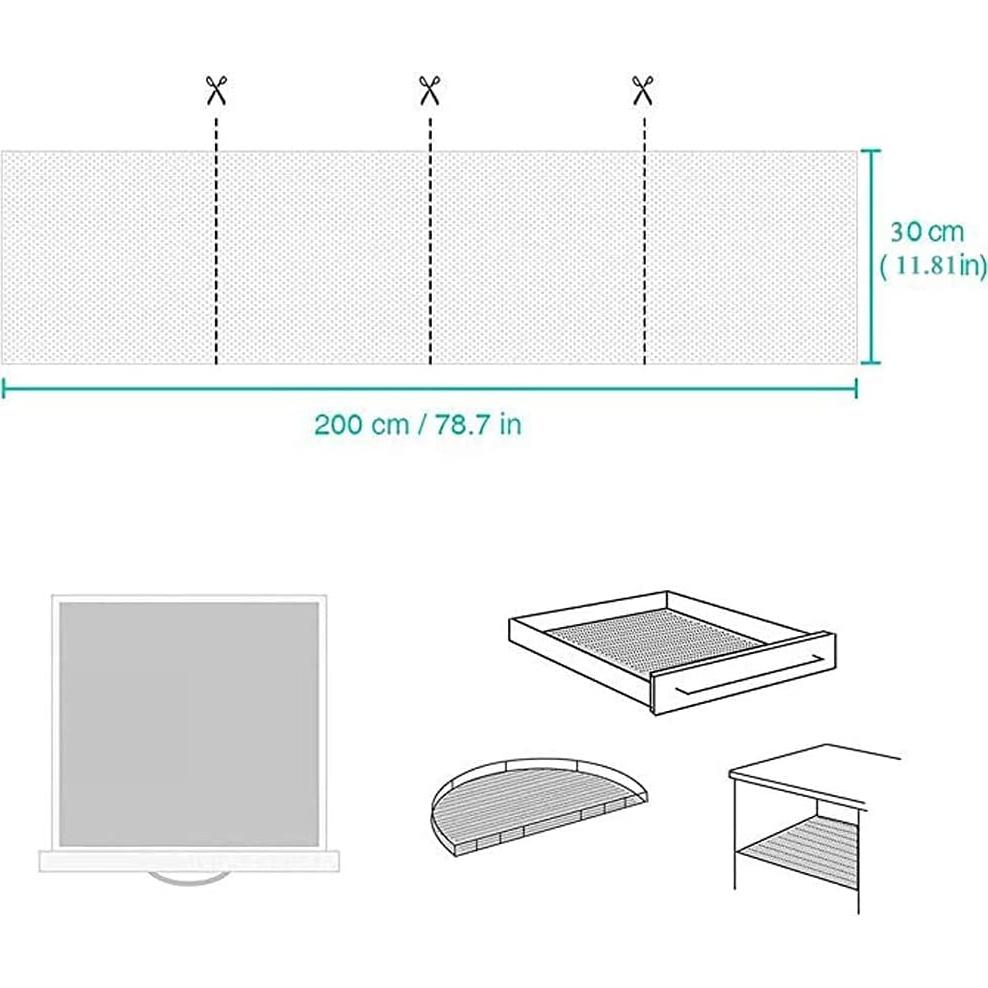 Forro Antideslizante de Estante L7HWDP 30x200 cm Rosa PVC