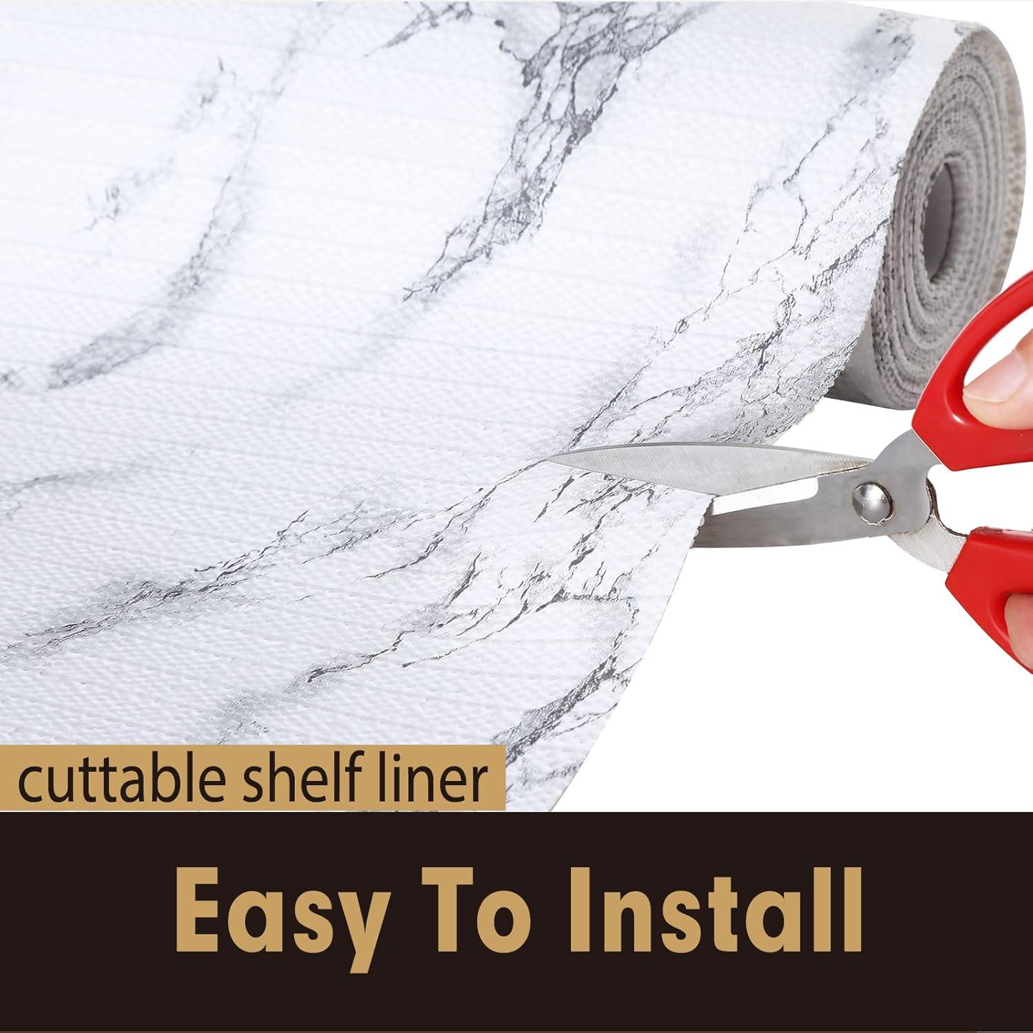 Forro Antideslizante Iwtmm para Cajones y Estantes 30.48x609.6cm Mármol