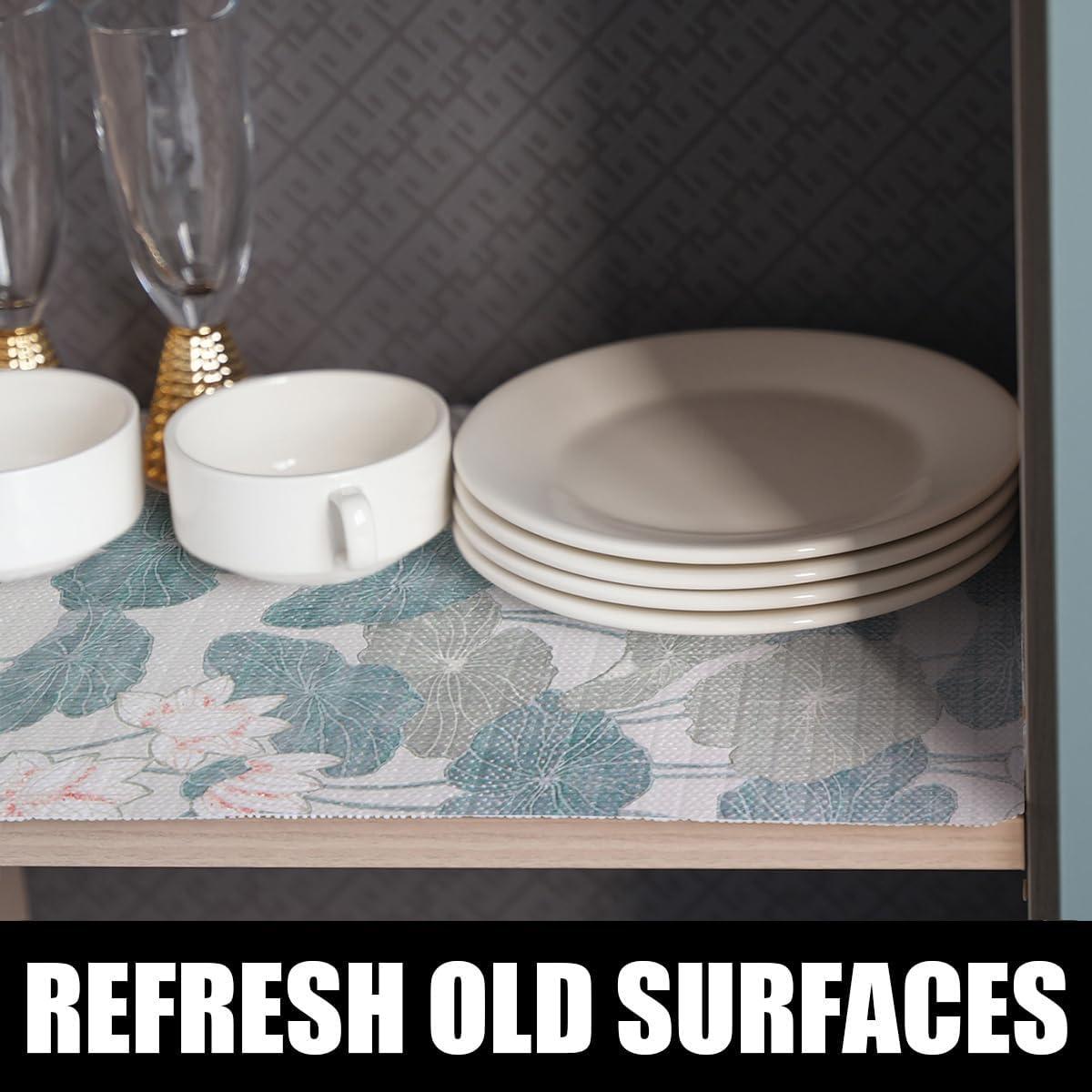 Forro de Estante Antideslizante Amiitay Floral 30.48x300 cm