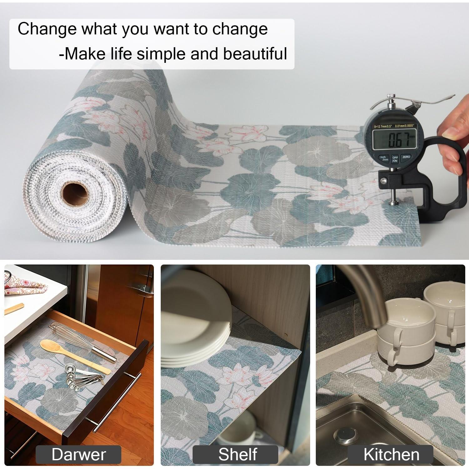 Forro de Estante Antideslizante Amiitay Floral 30.48x300 cm