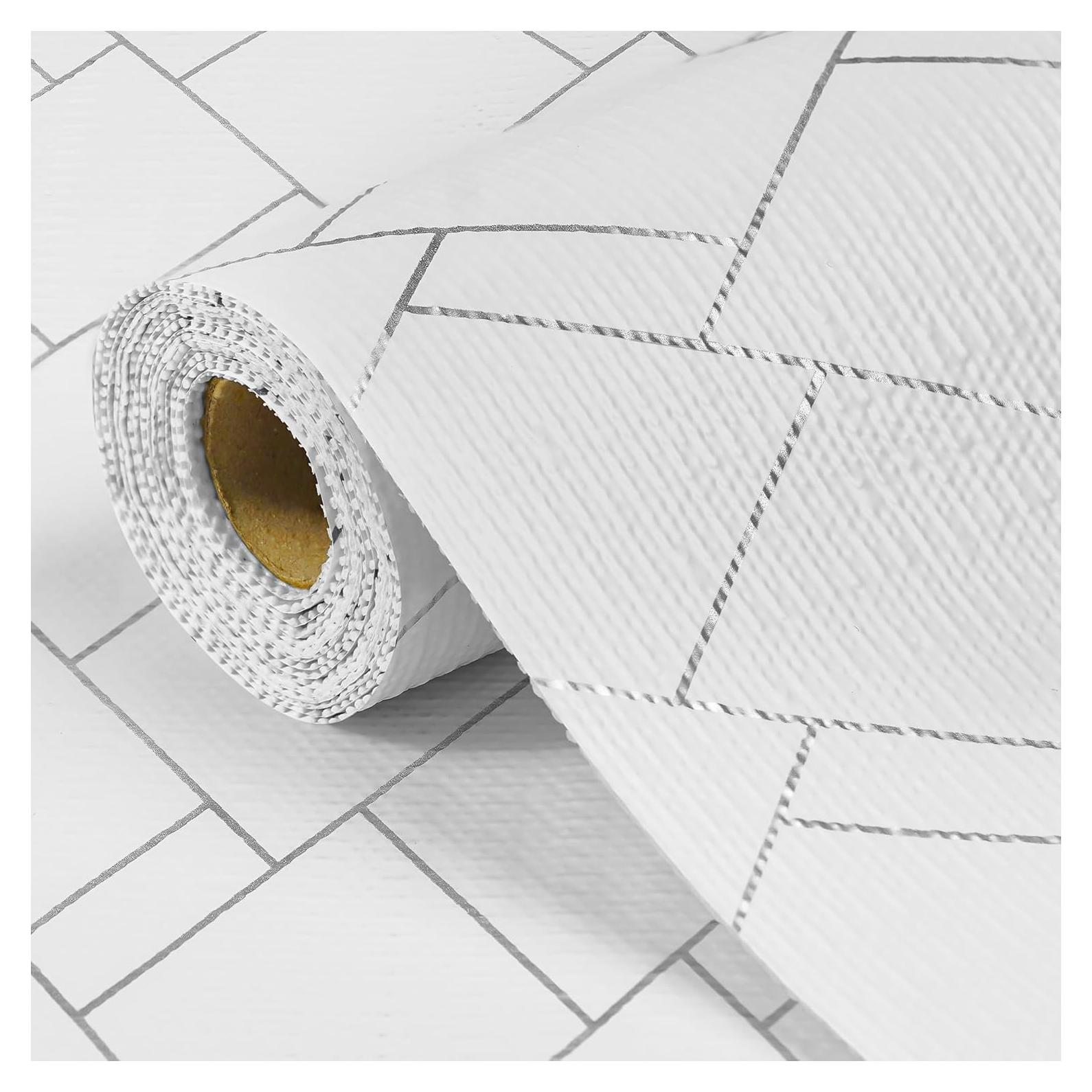 Forro de Estante Antideslizante GOPAS 30x305cm PVC Rombo Plateado