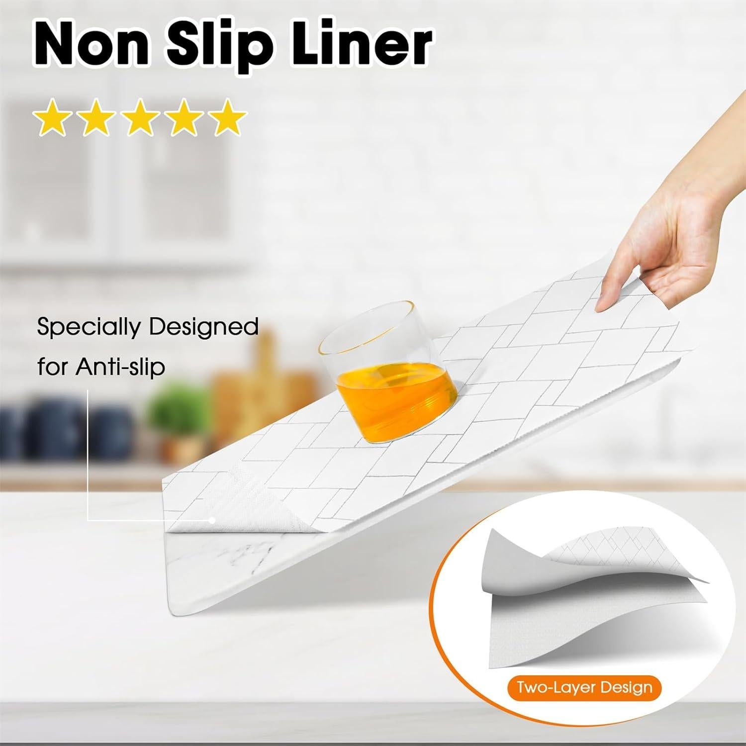 Forro de Estante Antideslizante GOPAS 30x305cm PVC Rombo Plateado