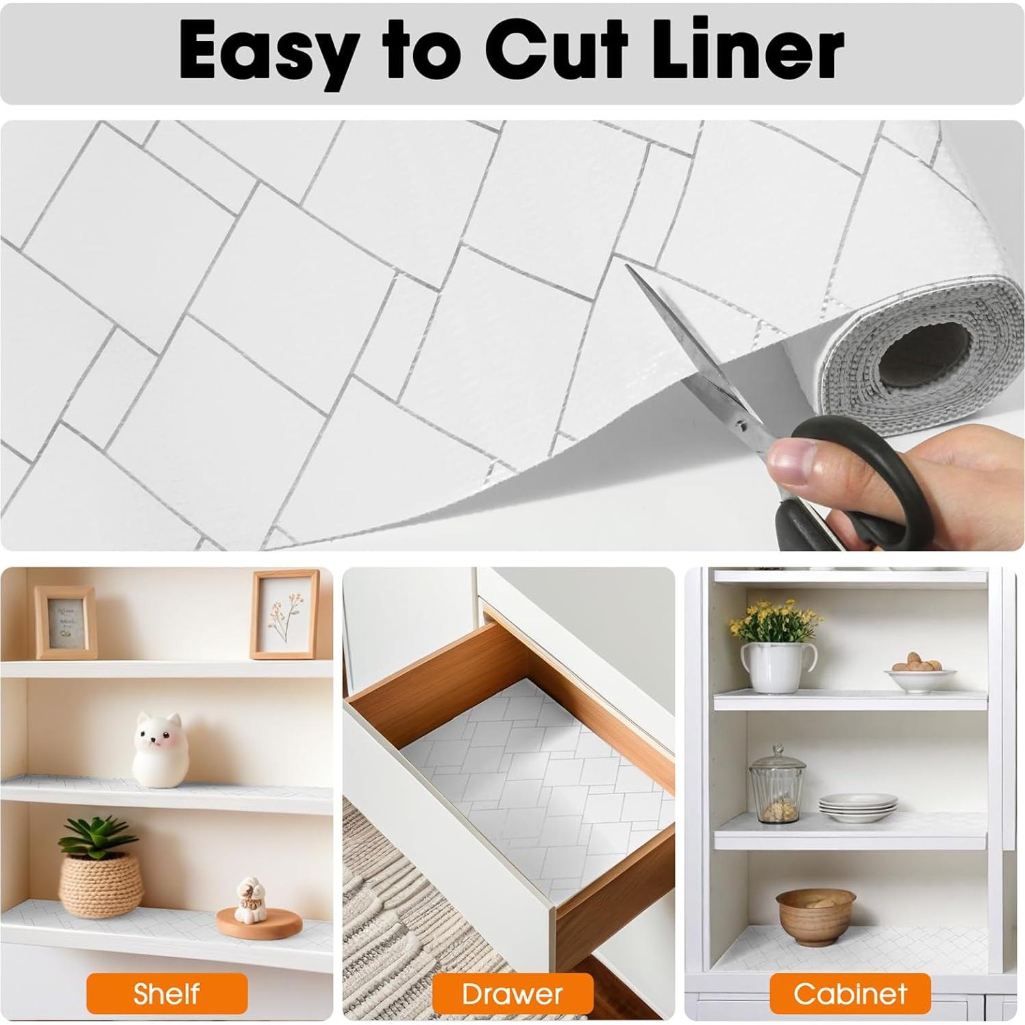 Forro de Estante Antideslizante GOPAS 30x305cm PVC Rombo Plateado