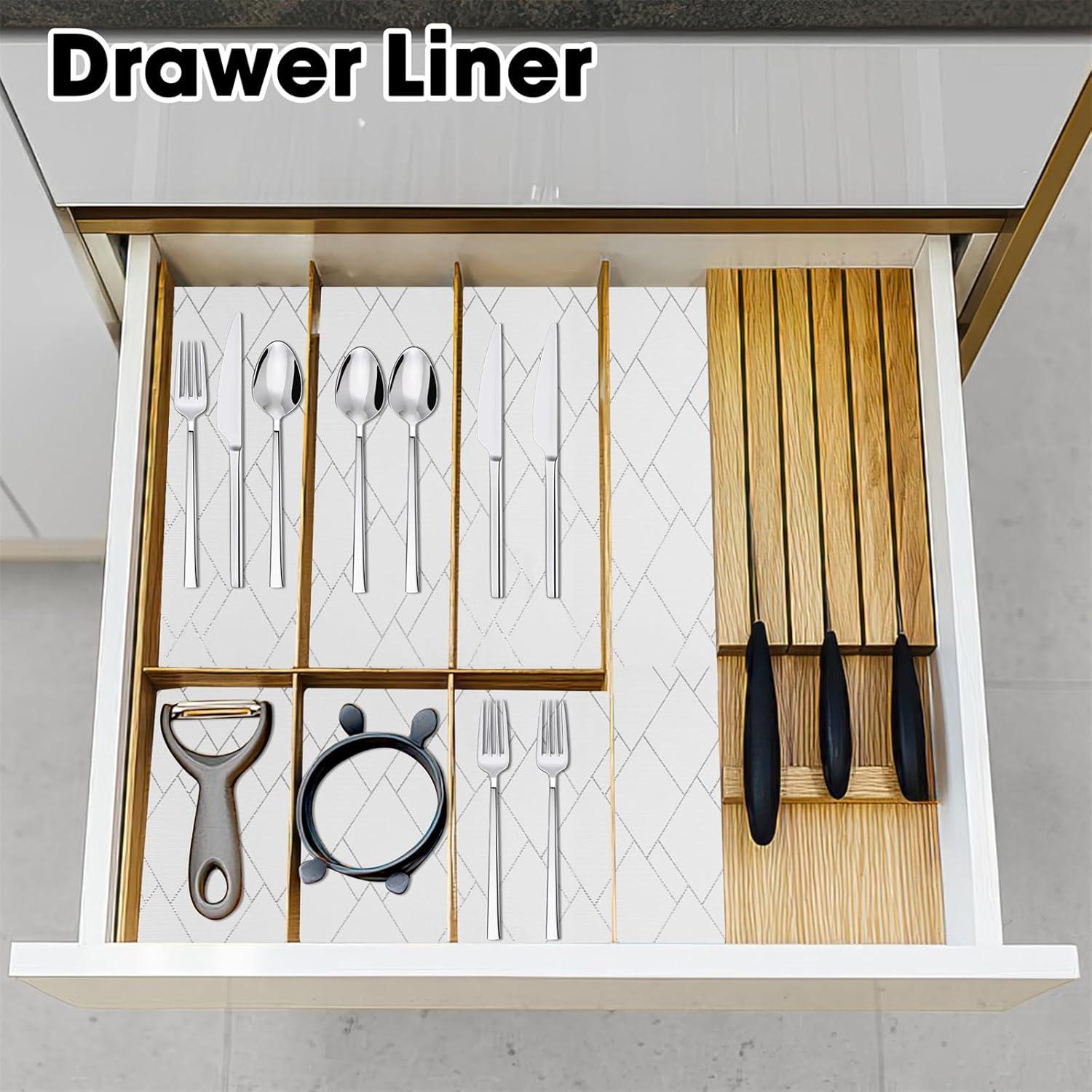 Forro de Estante Antideslizante GOPAS 30x305cm PVC Rombo Plateado