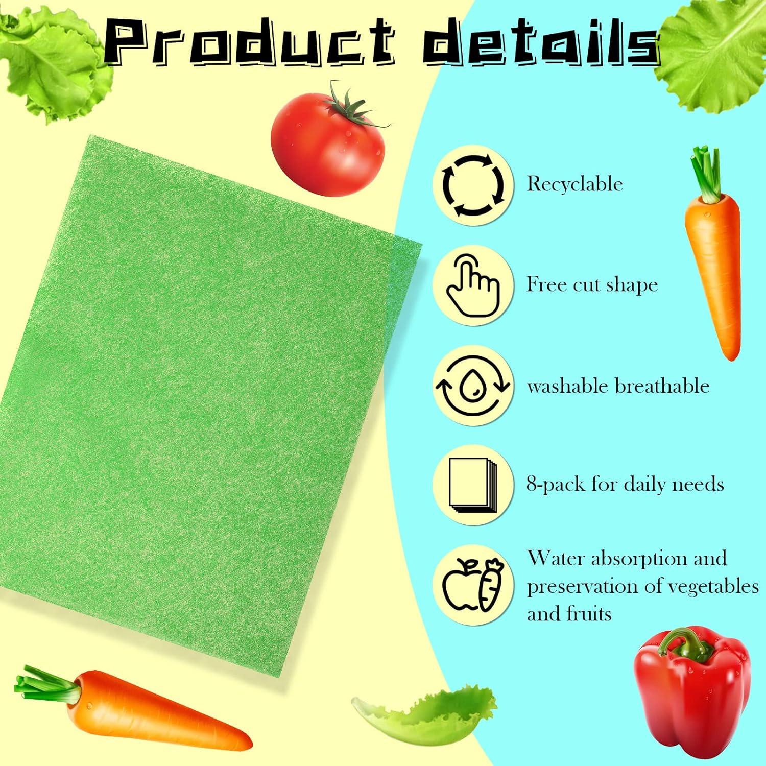 Forros para Refrigerador Poen 8 Pcs Esponja Verde 31x38 cm