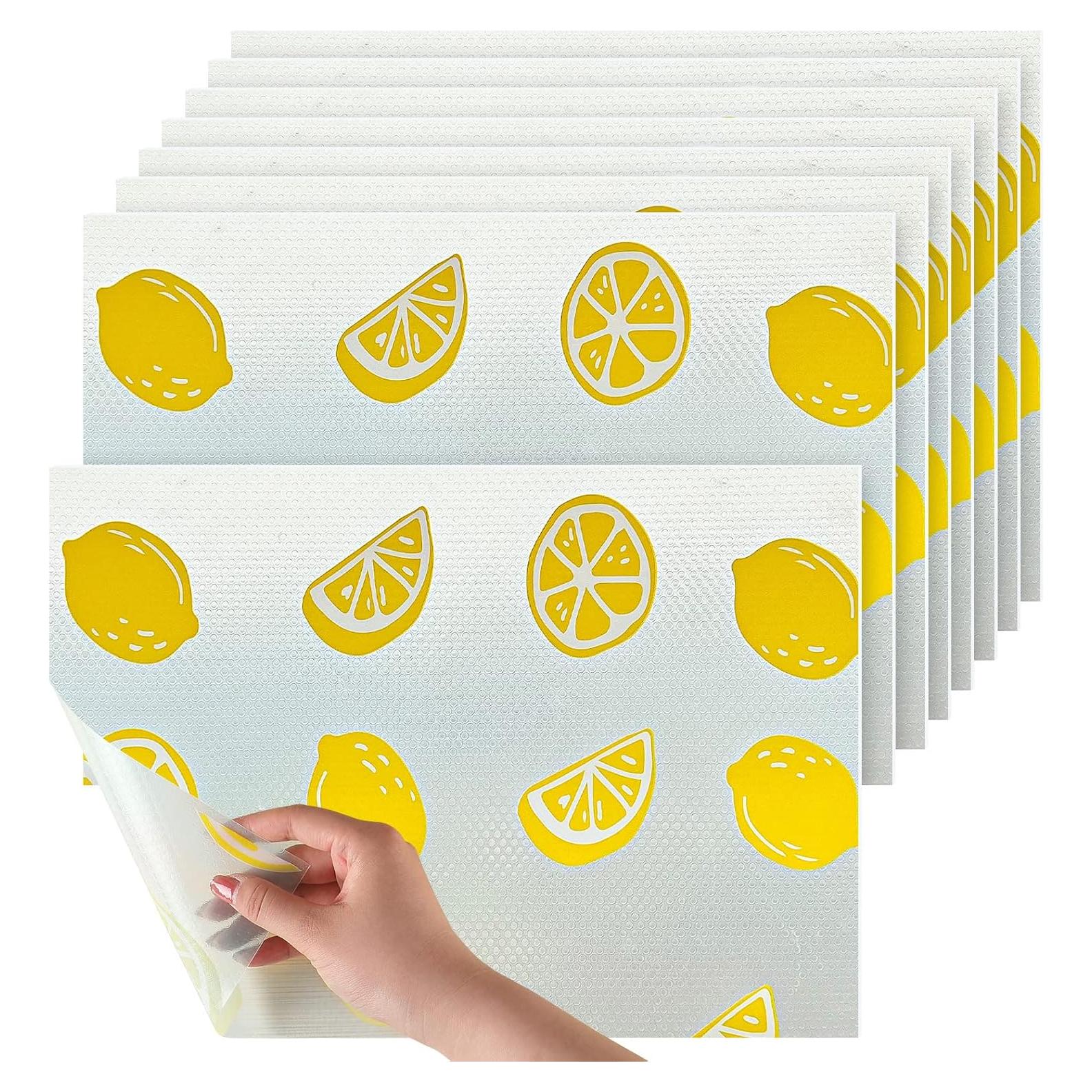 Forros de Refrigerador Cunhill 8 Pcs 45x30 cm Limón Lavables