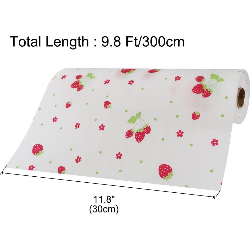 Forro No Adhesivo para Cajones uxcell 30 cm x 3 m Patrón Fresa