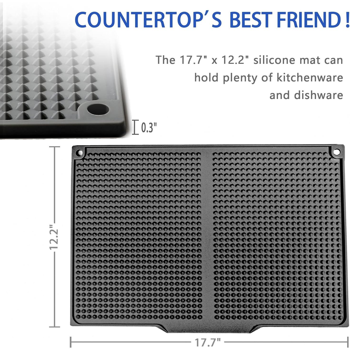 Alfombrilla de Secado de Platos de Silicona JRSENL 36.8x9.7cm