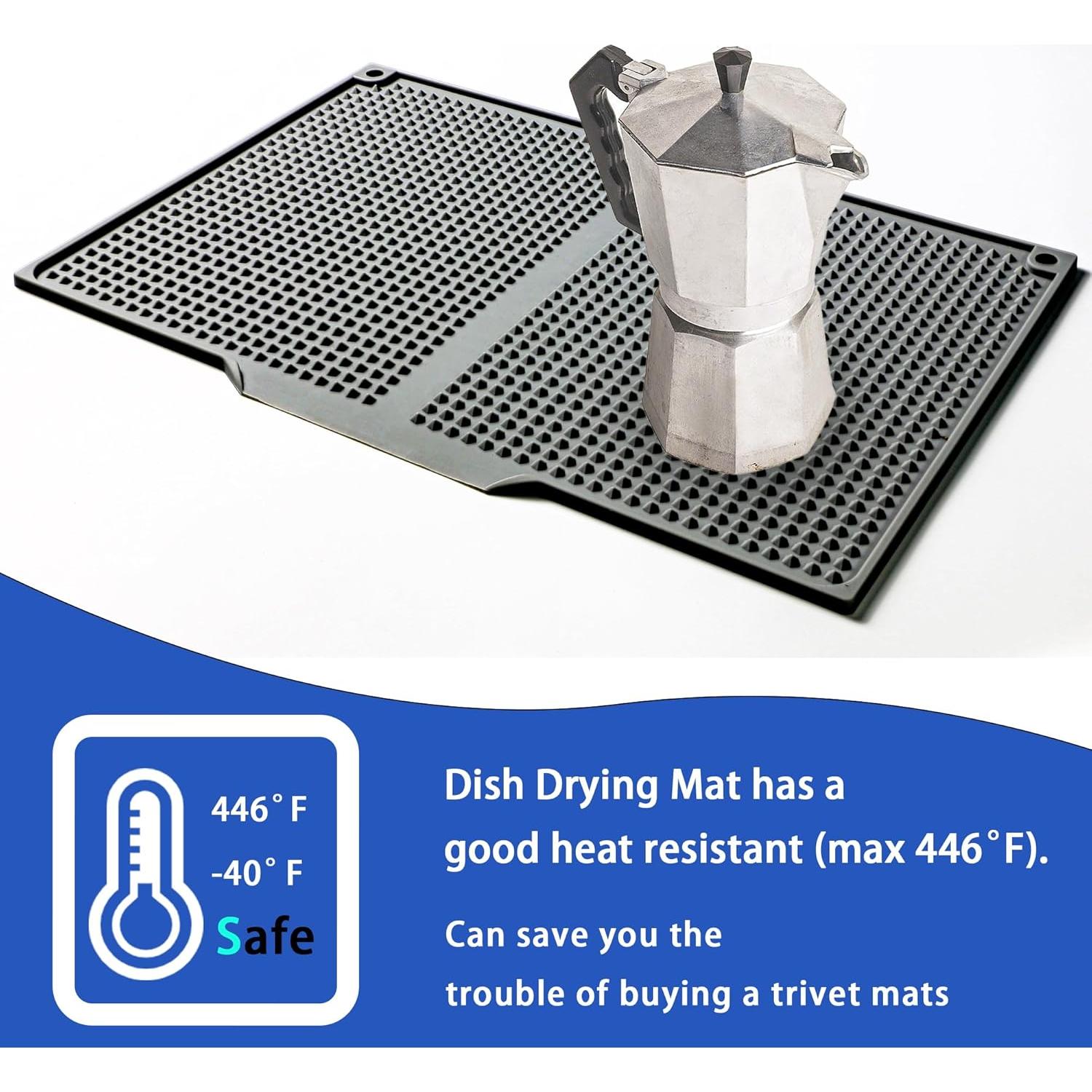 Alfombrilla de Secado de Platos de Silicona JRSENL 36.8x9.7cm