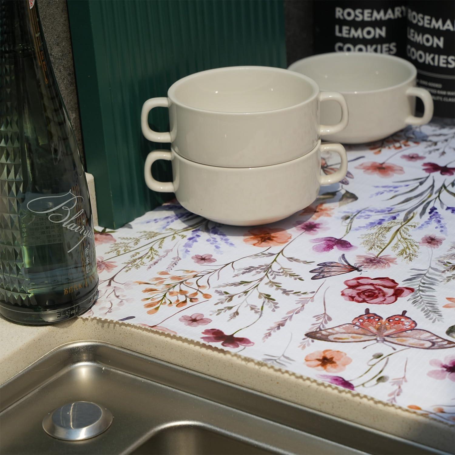 Forro de Estante Amiitay Floral 30.48 cm x 3 m Antideslizante