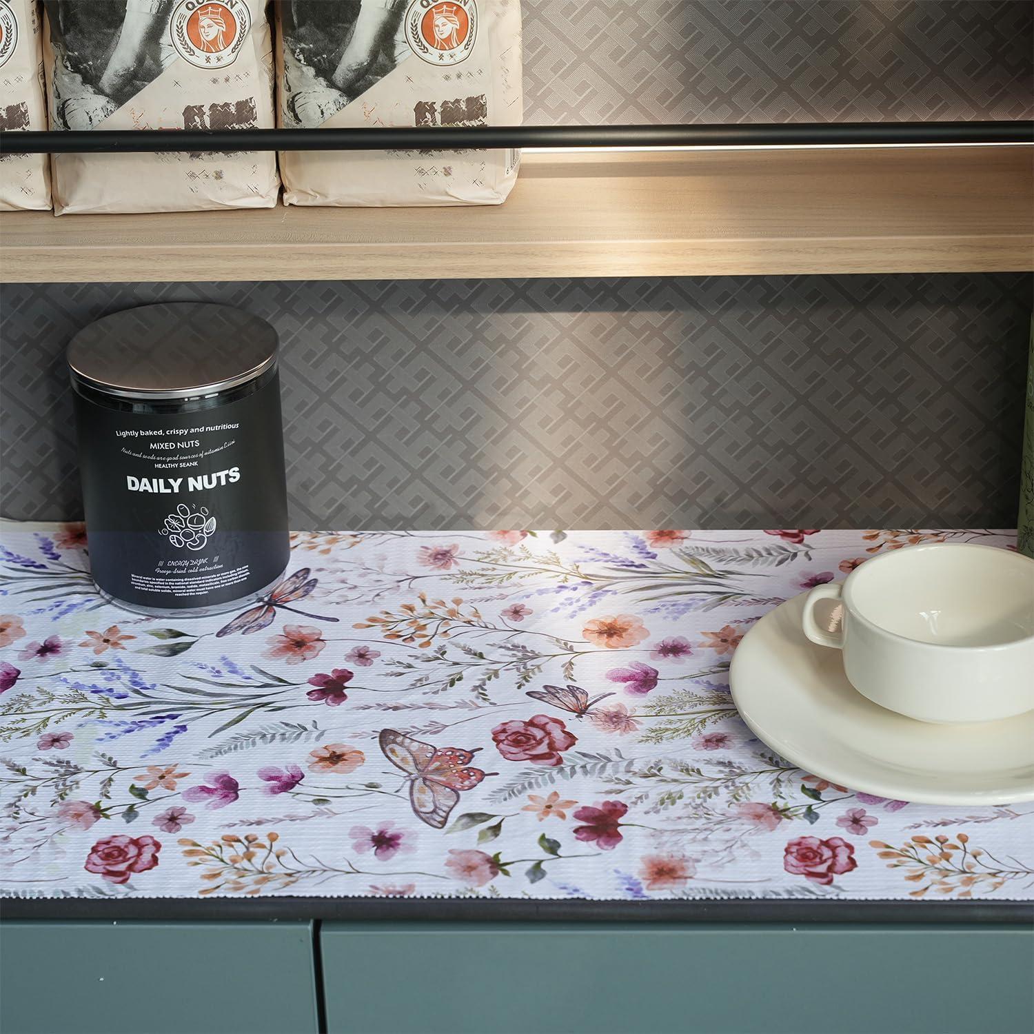 Forro de Estante Amiitay Floral 30.48 cm x 3 m Antideslizante