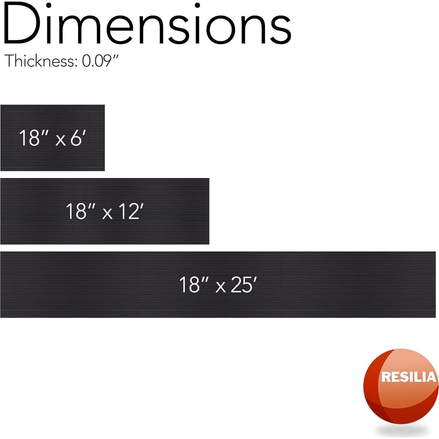 Alfombrilla Antideslizante RESILIA 45.72x365.76 cm PVC Negro