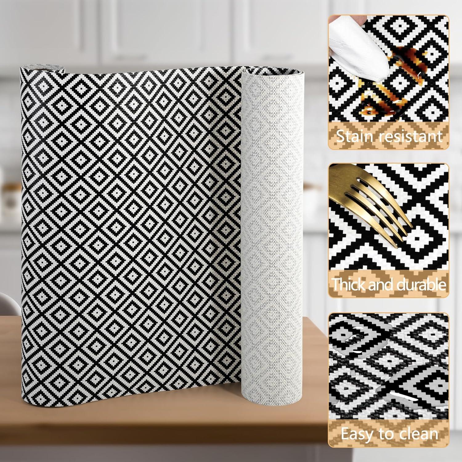 Forro de Estante Antideslizante Qianglive 30.48x304.8 cm Negro