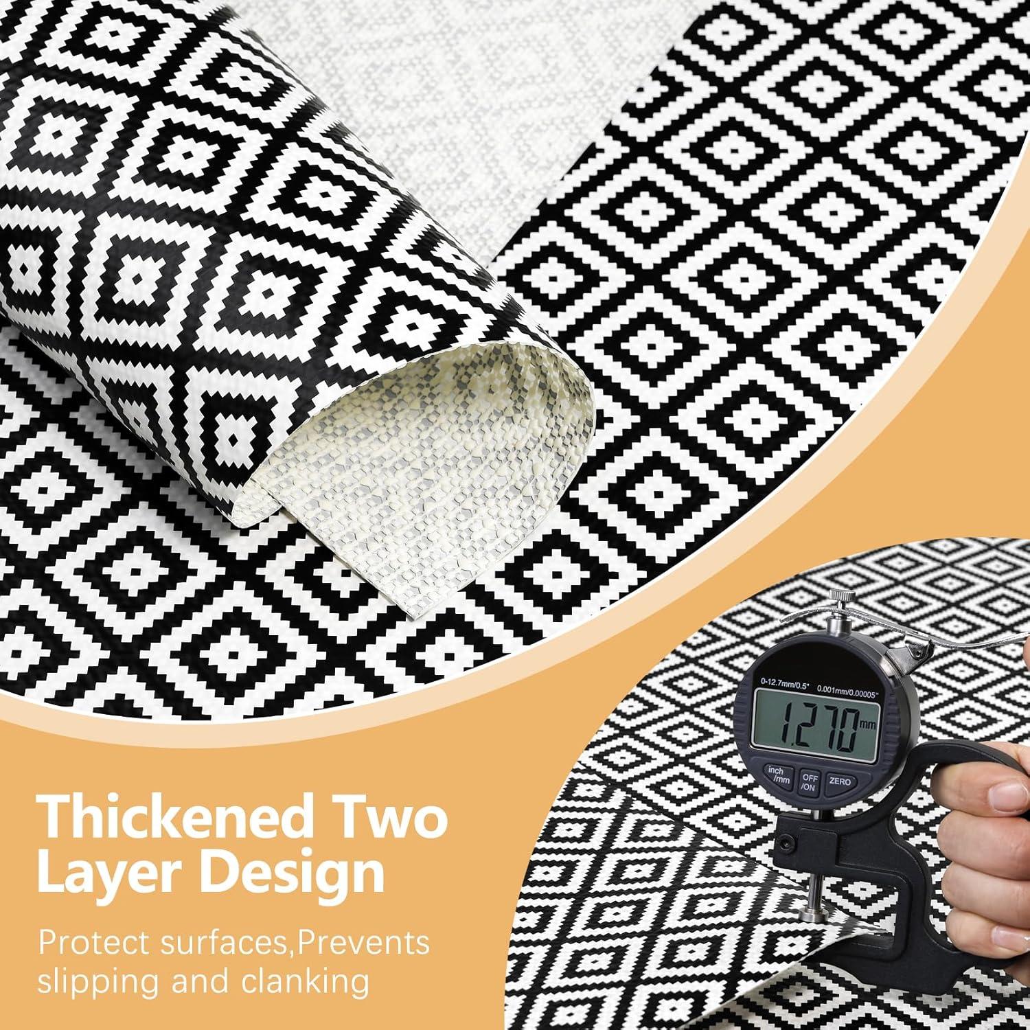 Forro de Estante Antideslizante Qianglive 30.48x304.8 cm Negro