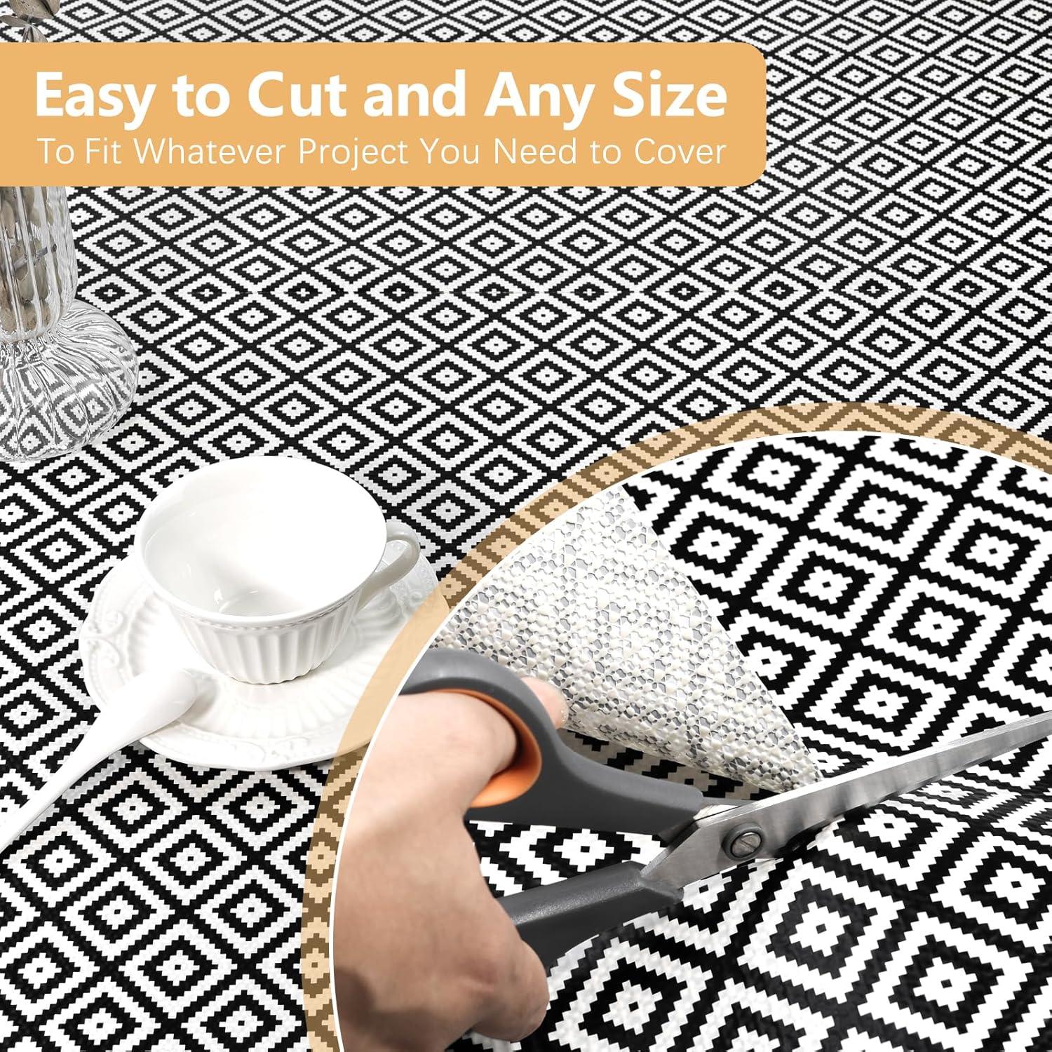 Forro de Estante Antideslizante Qianglive 30.48x304.8 cm Negro