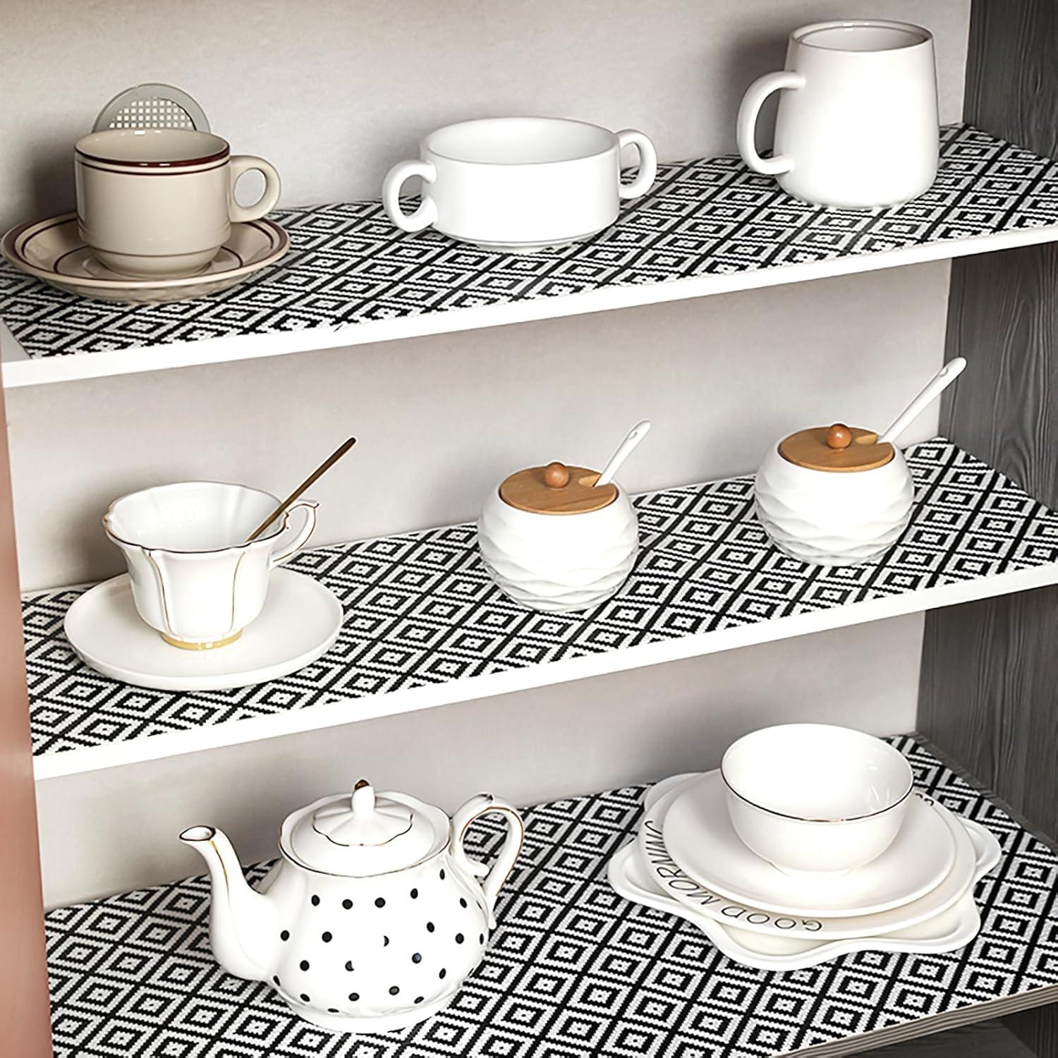 Forro de Estante Antideslizante Qianglive 30.48x304.8 cm Negro