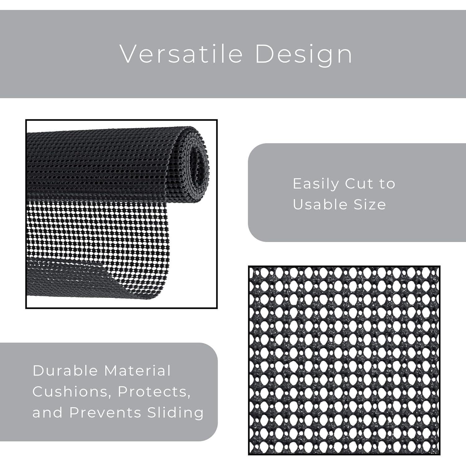 Forro de Estante Antideslizante Diseño Inteligente 45.72x152.4cm Negro