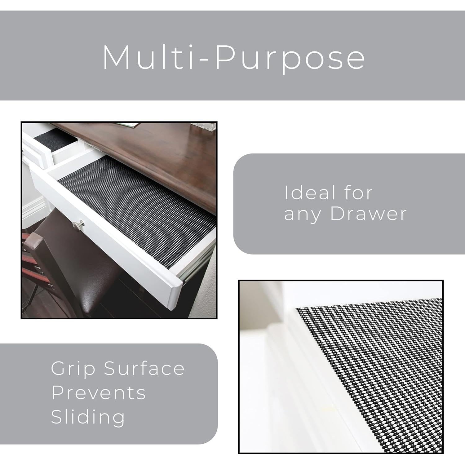 Forro de Estante Antideslizante Diseño Inteligente 45.72x152.4cm Negro