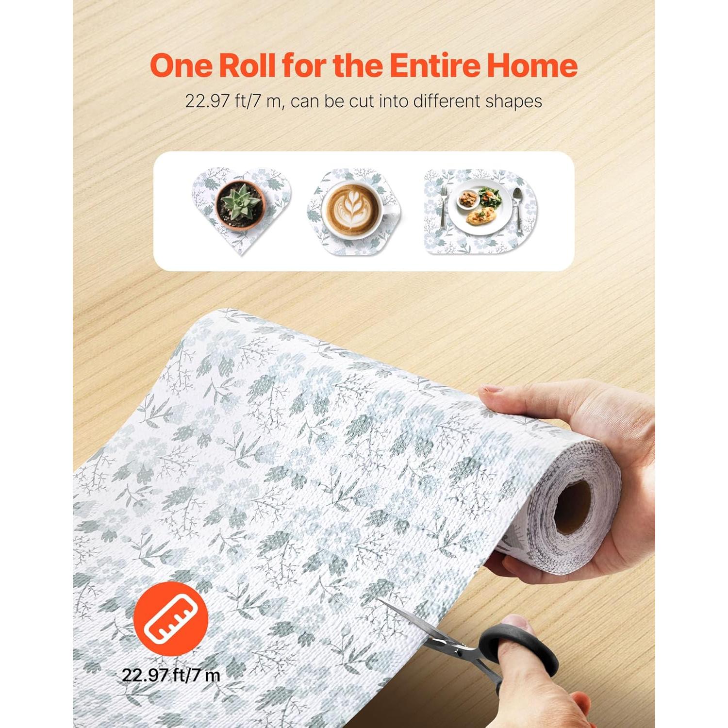 Forro de Cajón y Estante VEVOR Floral 7.01 m Antideslizante